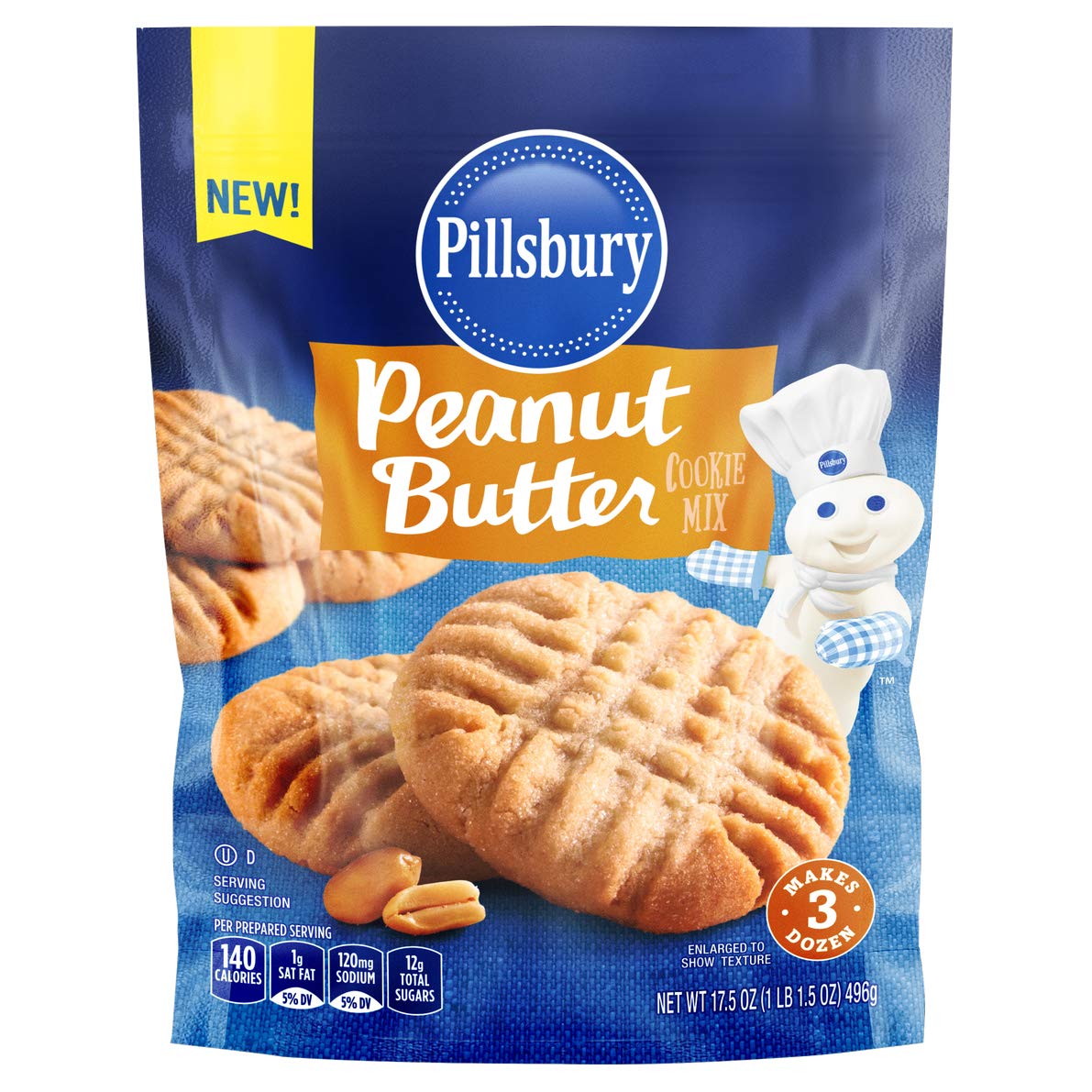 Pillsbury Peanut Butter Cookie Mix, 17.5Ounce (Pack of 6