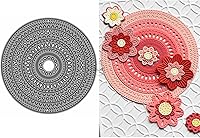 Vista 21 de DzIxY Hermosas flores con borde de encaje de corte de metal para kit de fabricación de tarjetas, juegos de troqueles de papel en relieve, plantillas