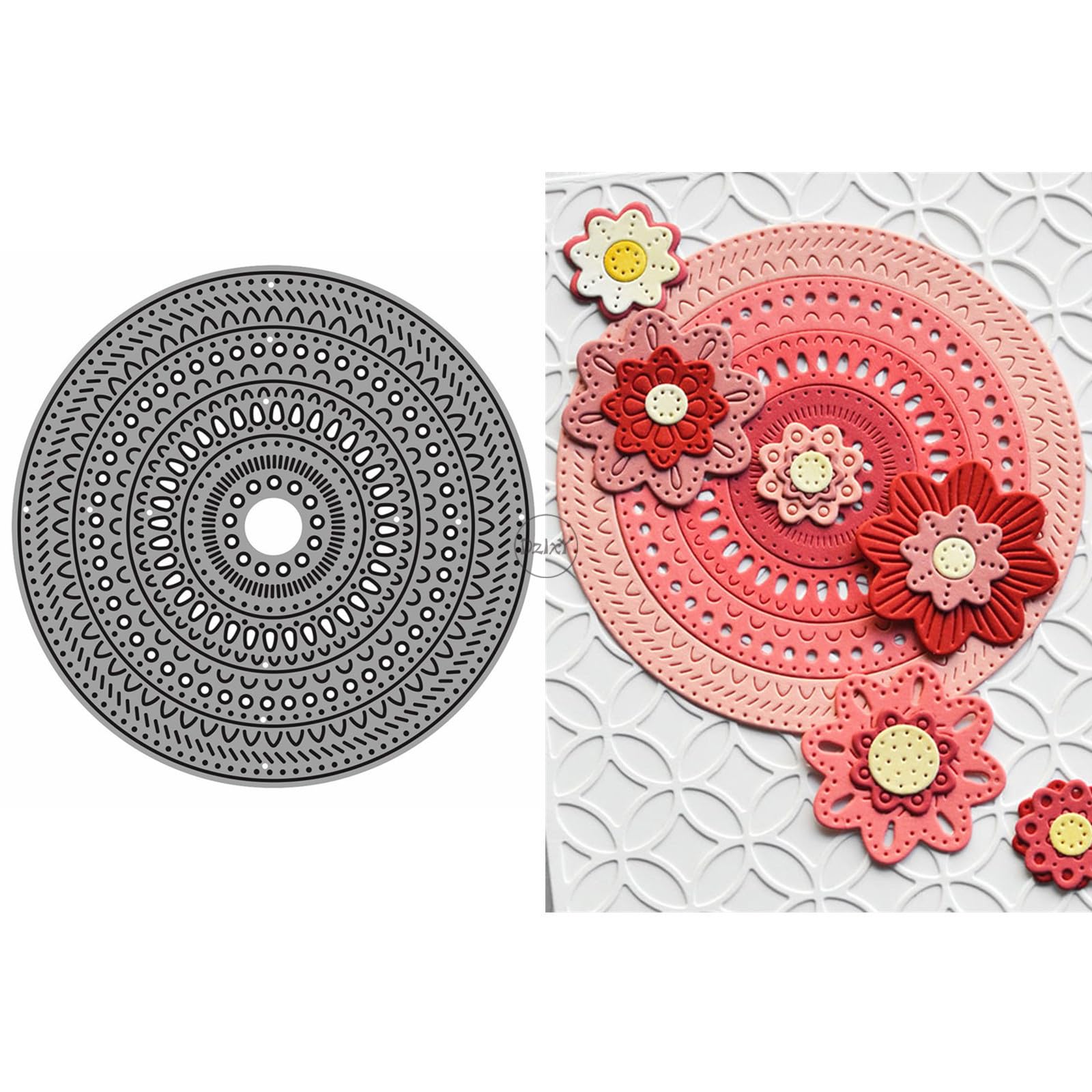 DzIxY Circular Hollow Lace Metal Cutting Dies for Card Making Kit Embossing Paper Die Cuts Set Scrapbook Stencils Supplies Machine Templates — image 1