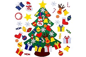 YEAHBEER Felt Christmas Tree for Kids,3.2FT DIY Christmas Tree with 30 Detachable...