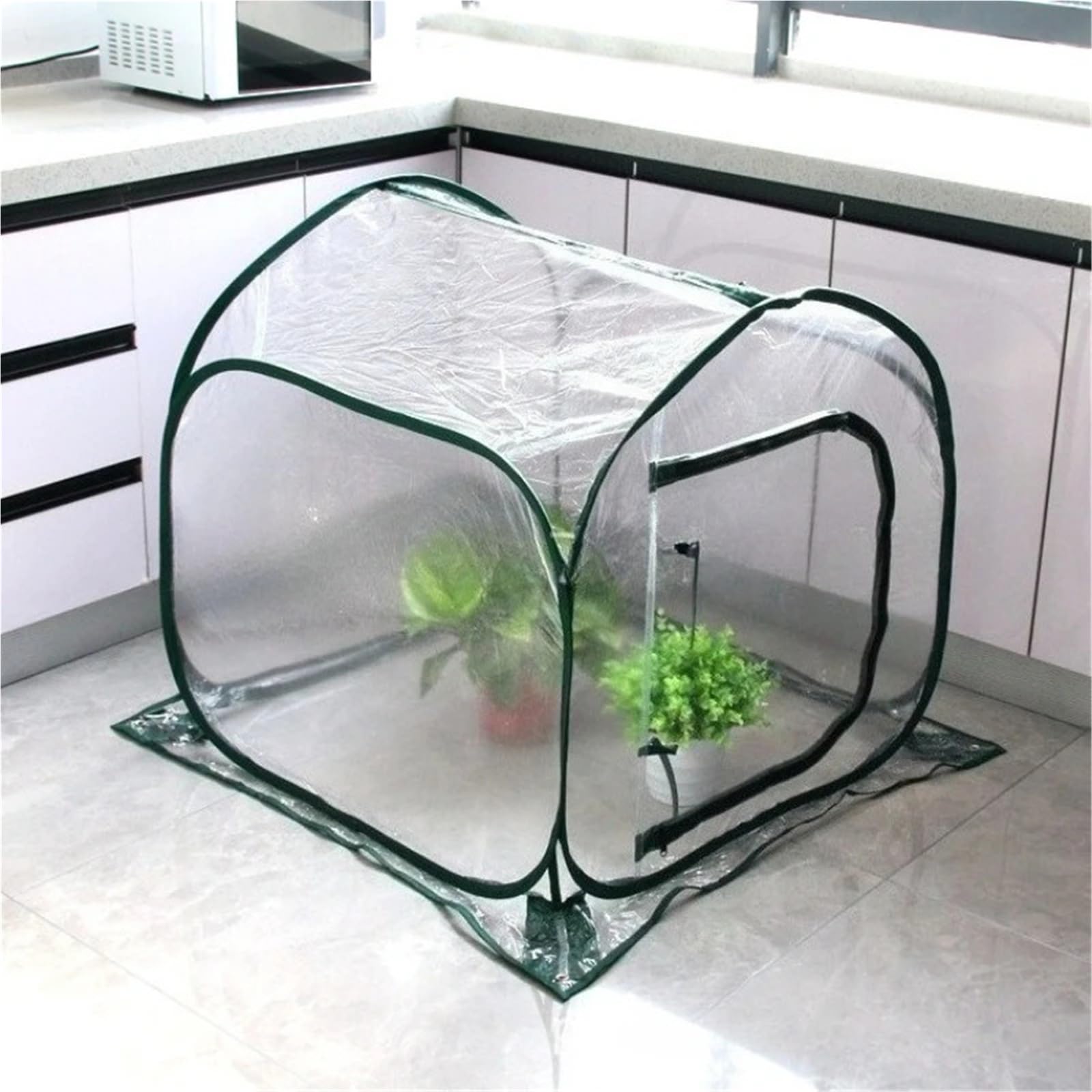 Serra pieghevole trasparente a scomparsa con borsa portaoggetti for giardini interni ed esterni, portatile, di grandi dimensioni