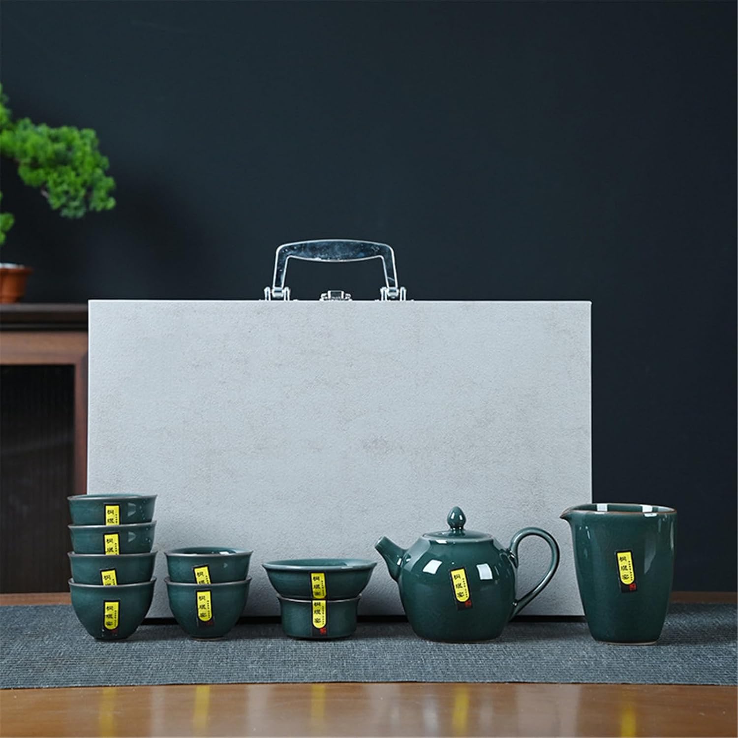 Hand-Painted Gongfu Tea Set - 1 Pot and 3 Cup Travel Kit-set2