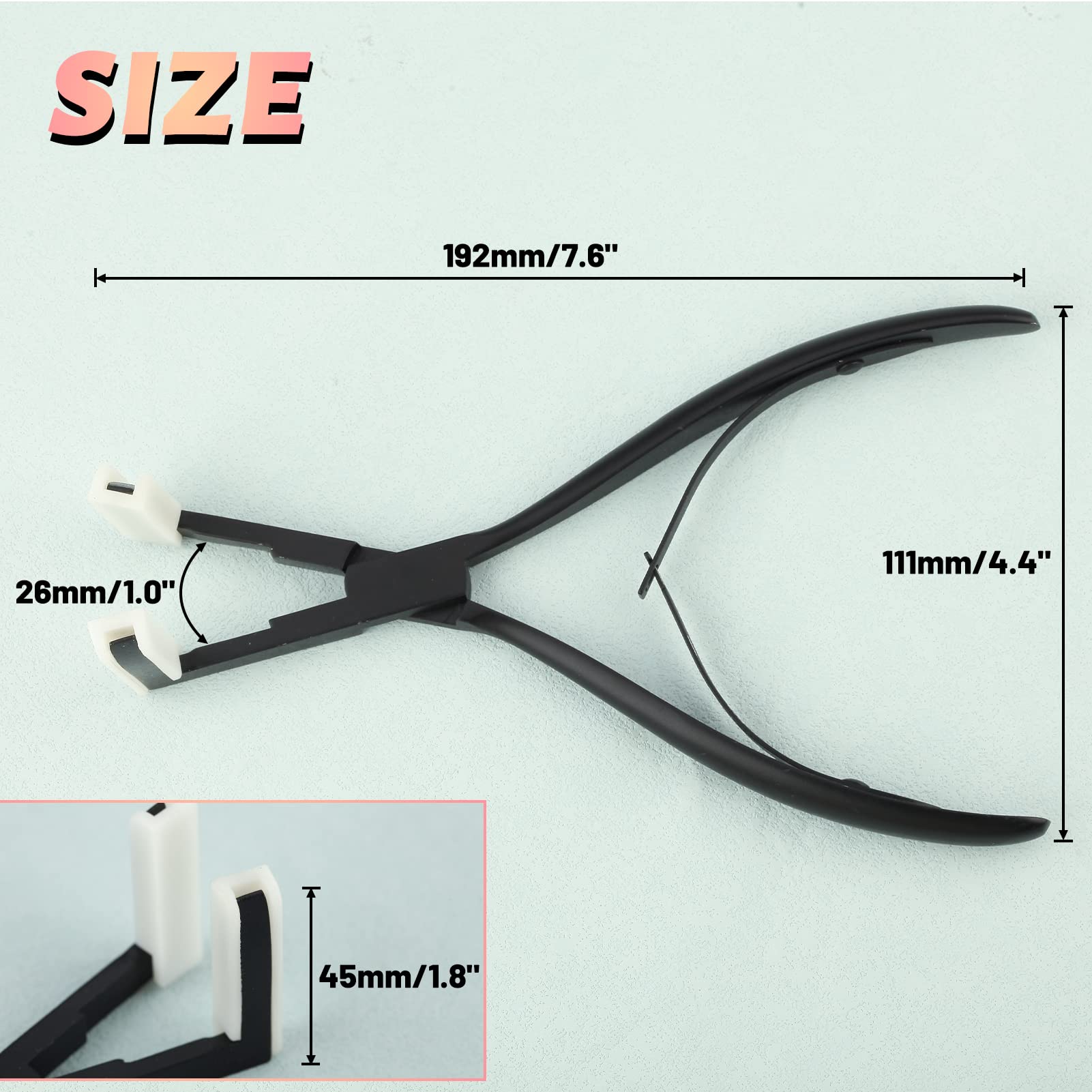 SPEEDWOX Tape In Haarverlängerungen Zange 8 Zoll Abdichtung Klemme Zange Haar Abdichtung Zange Echthaarverlängerungen Styling Tool Haarverlängerung für Salon professionelle Installation