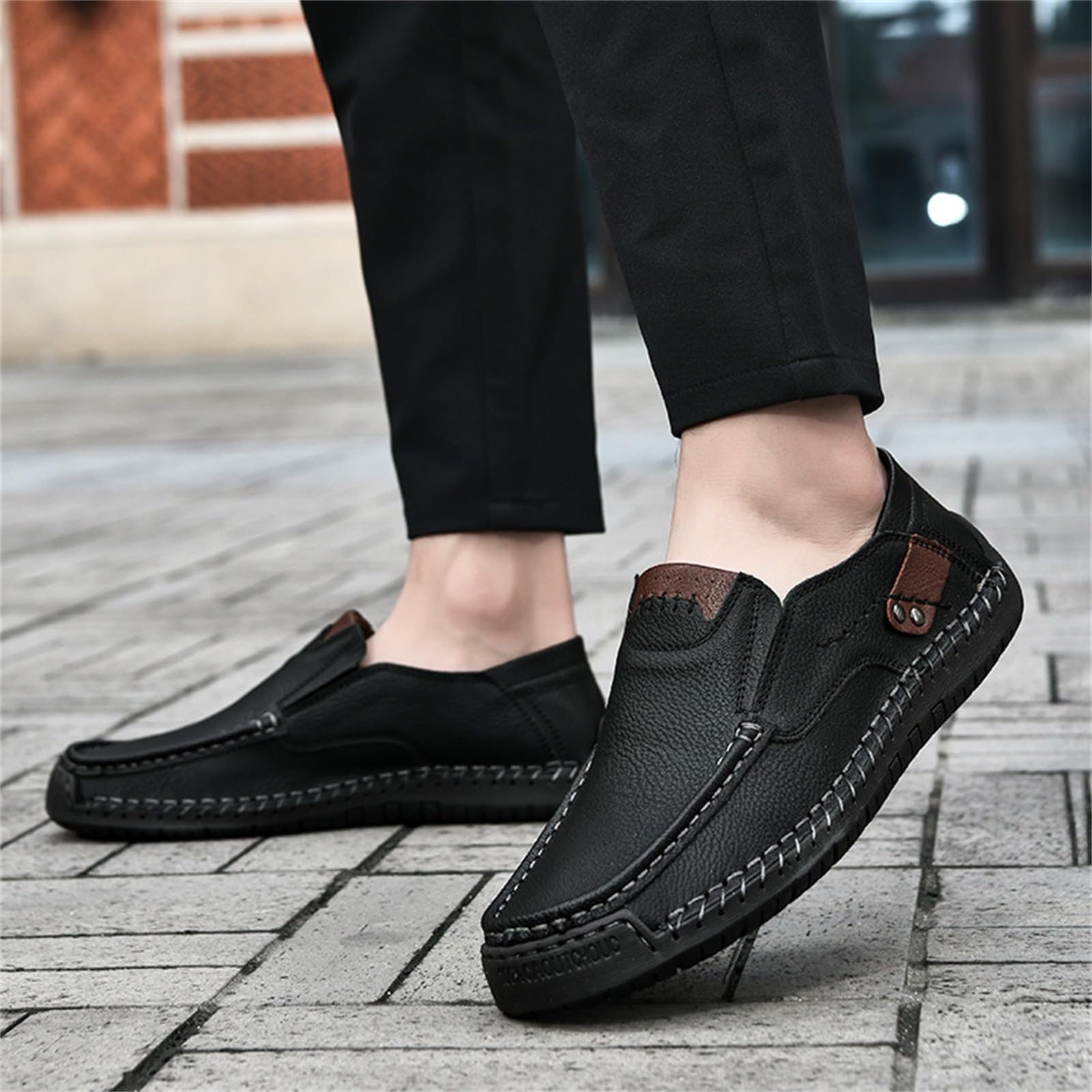 Mocassini piatti da uomo minimalista scarpe da negozio, comode e traspiranti, per il tempo libero, leggere, scarpe da passeggio, scarpe da trekking eleganti, scarpe urbane
