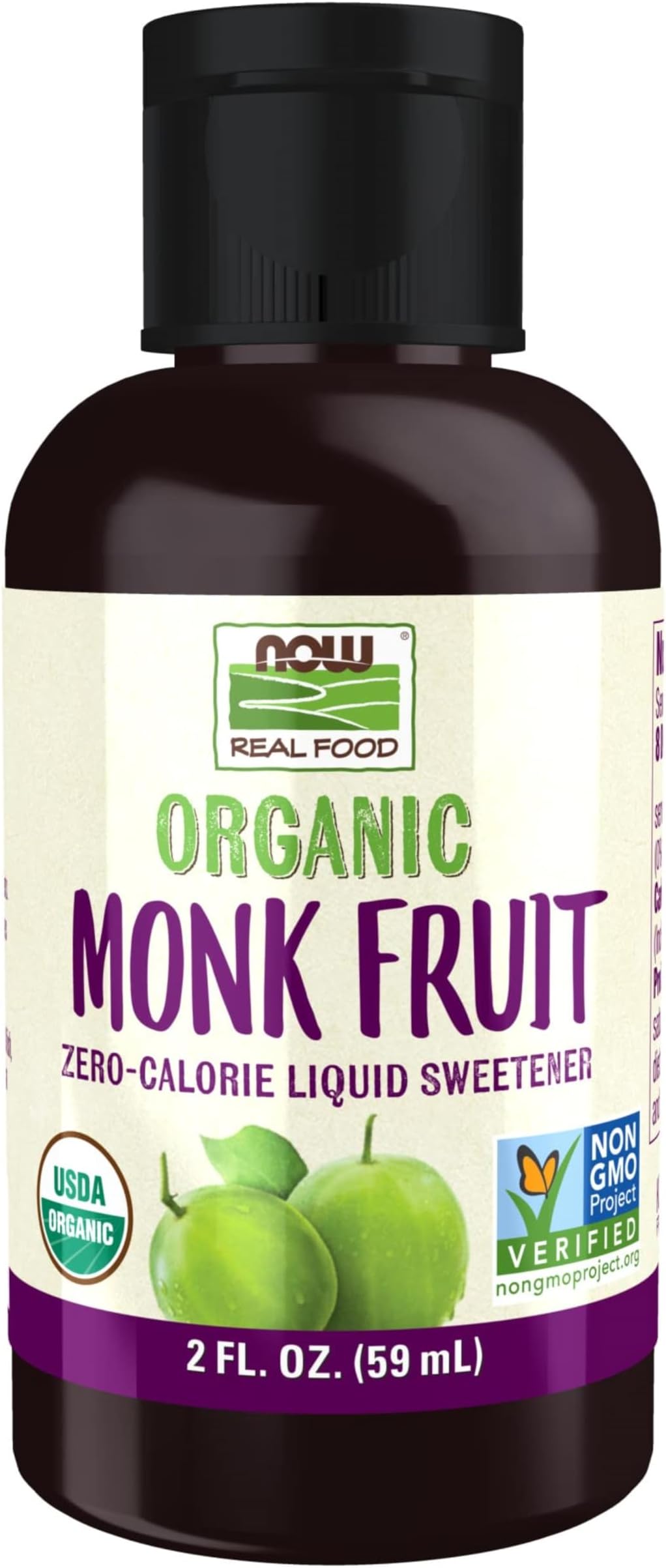 Certified Organic Monk Fruit Liquid, Zero-Calorie Liquid Sweetener, Non-GMO, Low Glycemic Impact, 2-Ounce