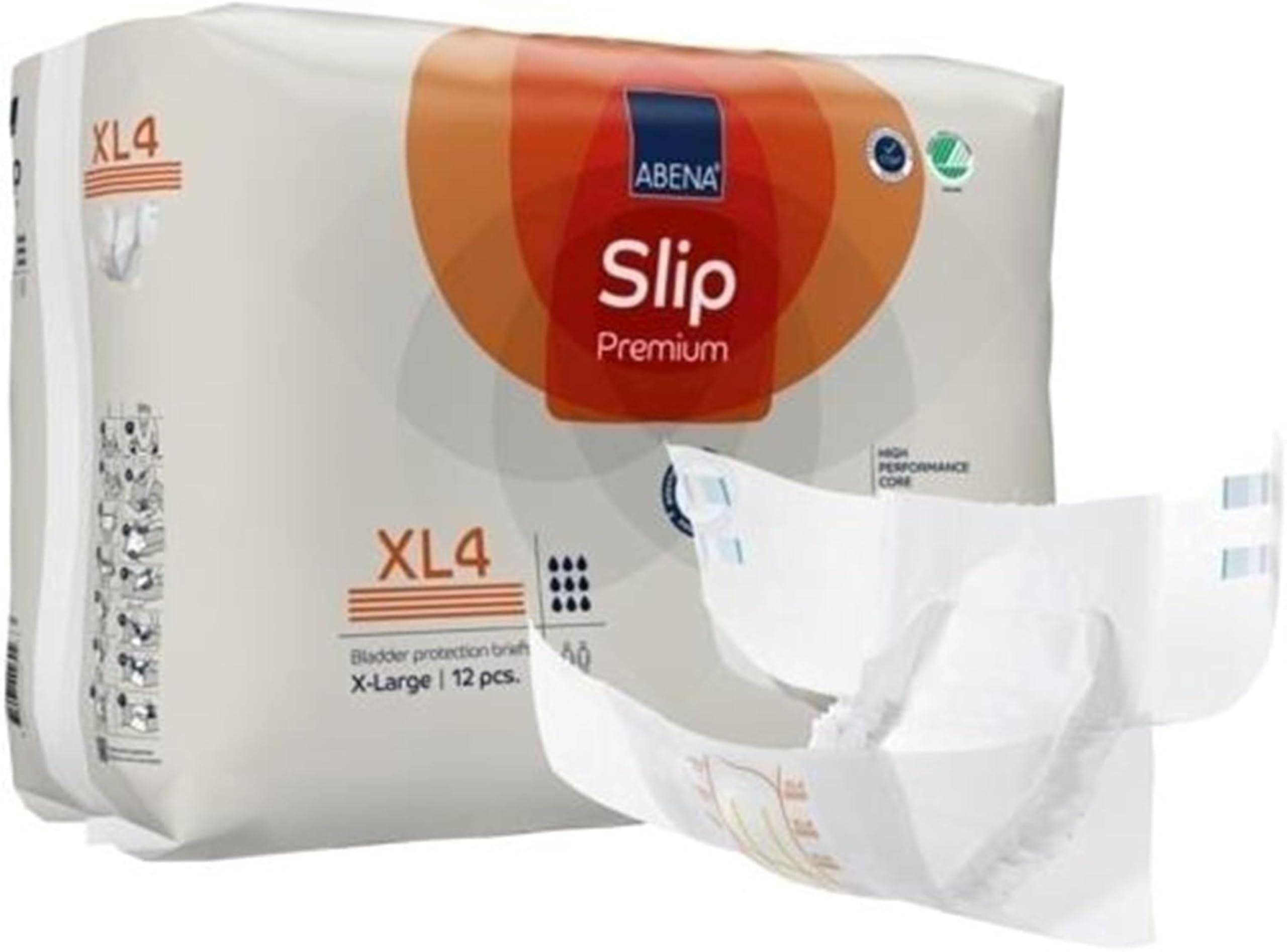 ABENA Slip Premium All-In-One Incontinence Pads For Men & Women, Eco-Labelled - XL 4, 110-170cm Waist, 4000ml Absorbency, 4x 12PK