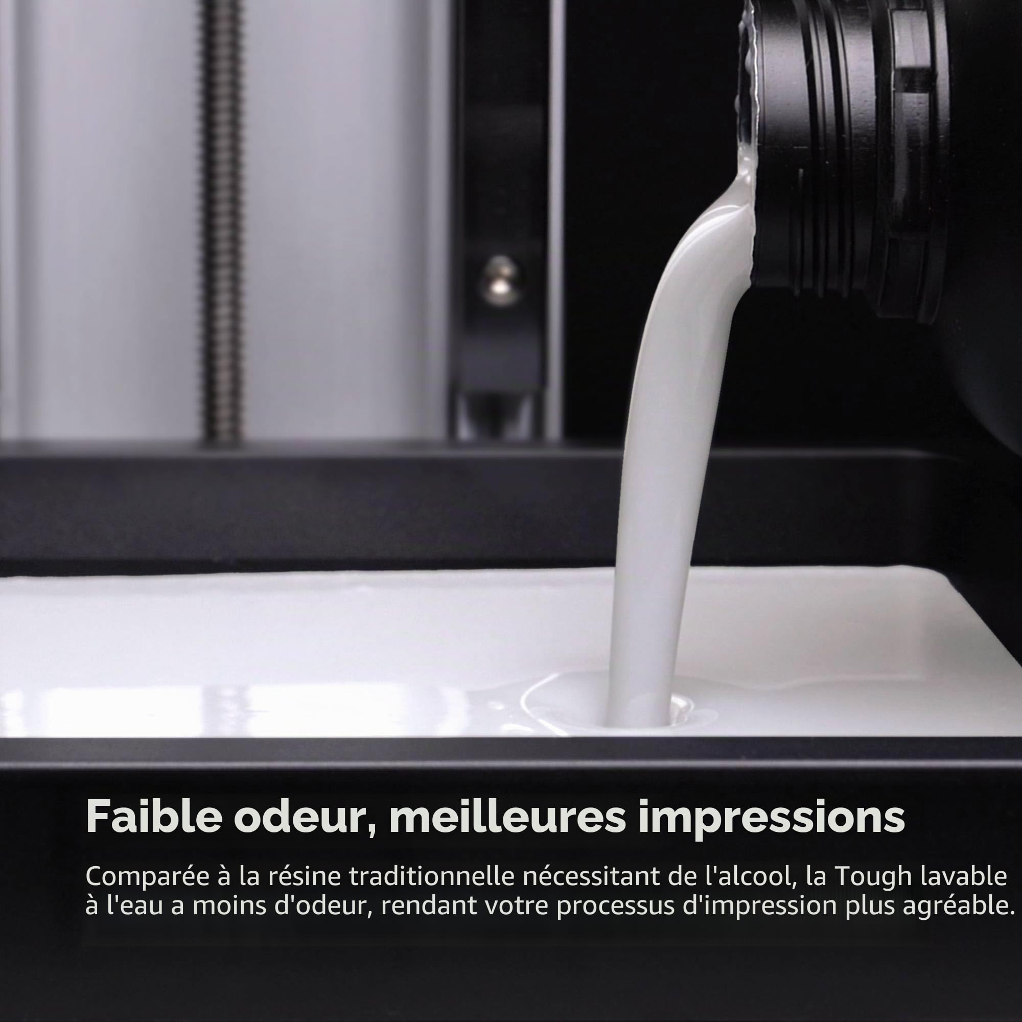 Phrozen Tough Resine Lavable à l'Eau | 405 nm UV Photopolymère Resin pour impression 3D LCD/DLP/SLA | Faible Odeur, Résistance Durable - Blanc (1kg)