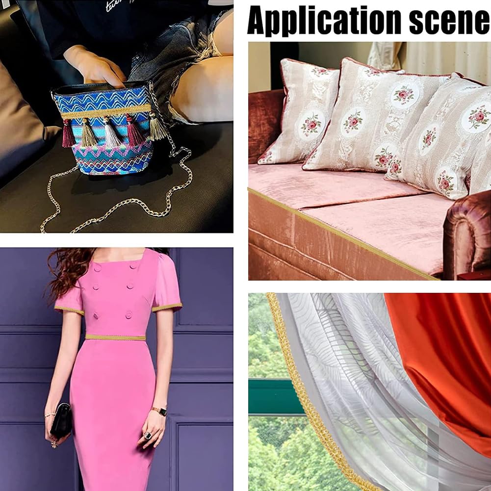 Metallische Spitzenborte Gold - 25 Yards, 7mm Breit, Perfekt Für Näharbeiten, Hochzeit & Deko