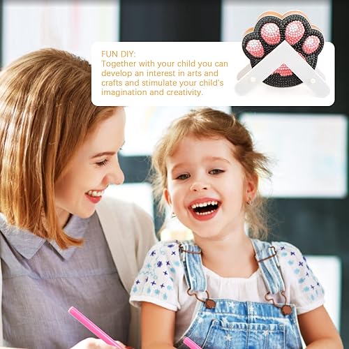 Miniatura 7 de MVVMTOP 6 posavasos de pintura de diamante con soporte dimensional, formas especiales de gato, kit de arte de diamante antideslizante para