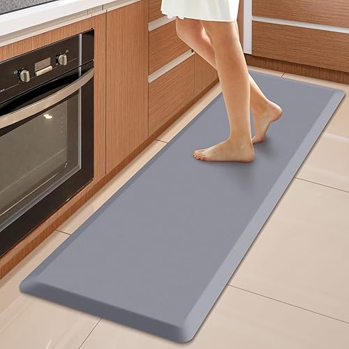 WISELIFE Tapete de cocina acolchado, impermeable, tapete de cocina resistente al agua, tapete ergonómico de PVC cómodo para cocina, oficina,
