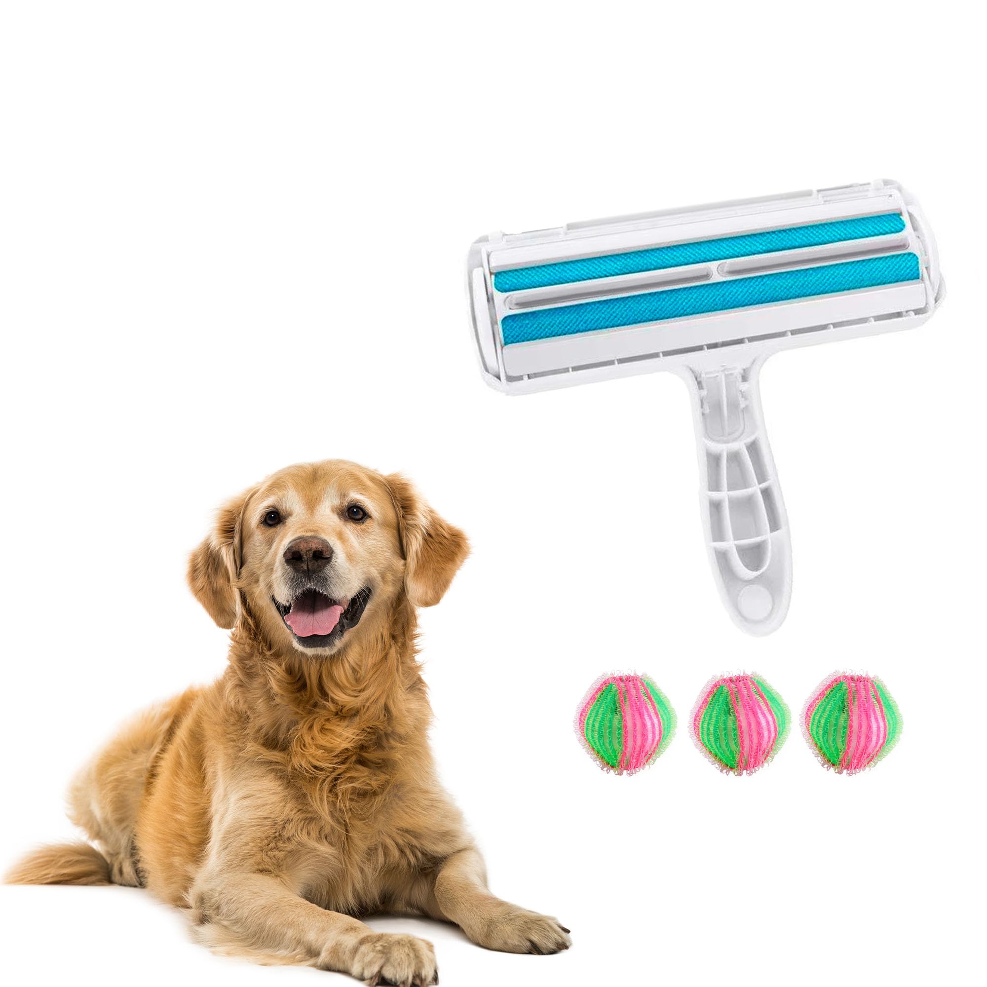 Quita pelos Mascotas,Kit Rodillo Quita pelos Perros y Gatos+3 Bolas Quita pelos para Lavadora, Rodillo Pelo Mascotas,Cepillo Quita pelos Mascotas,Removedor de Pelo de Mascotas,Manten limpio tu hogar.
