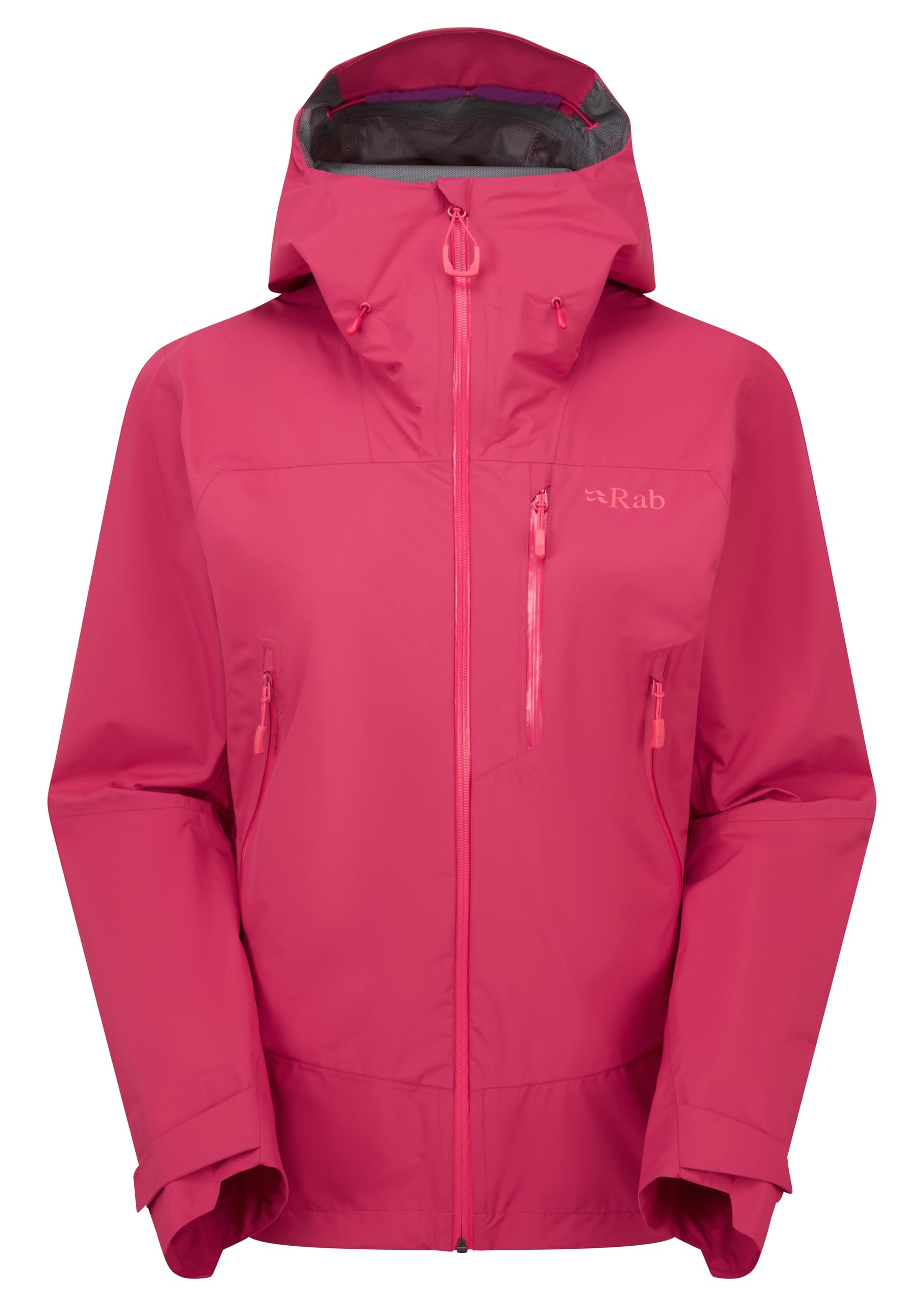 Rab Women's Watermelon Downpour Mountain Jacket - Lightweight Waterproof Hooded Coat For Hiking & Trekking - X-Small