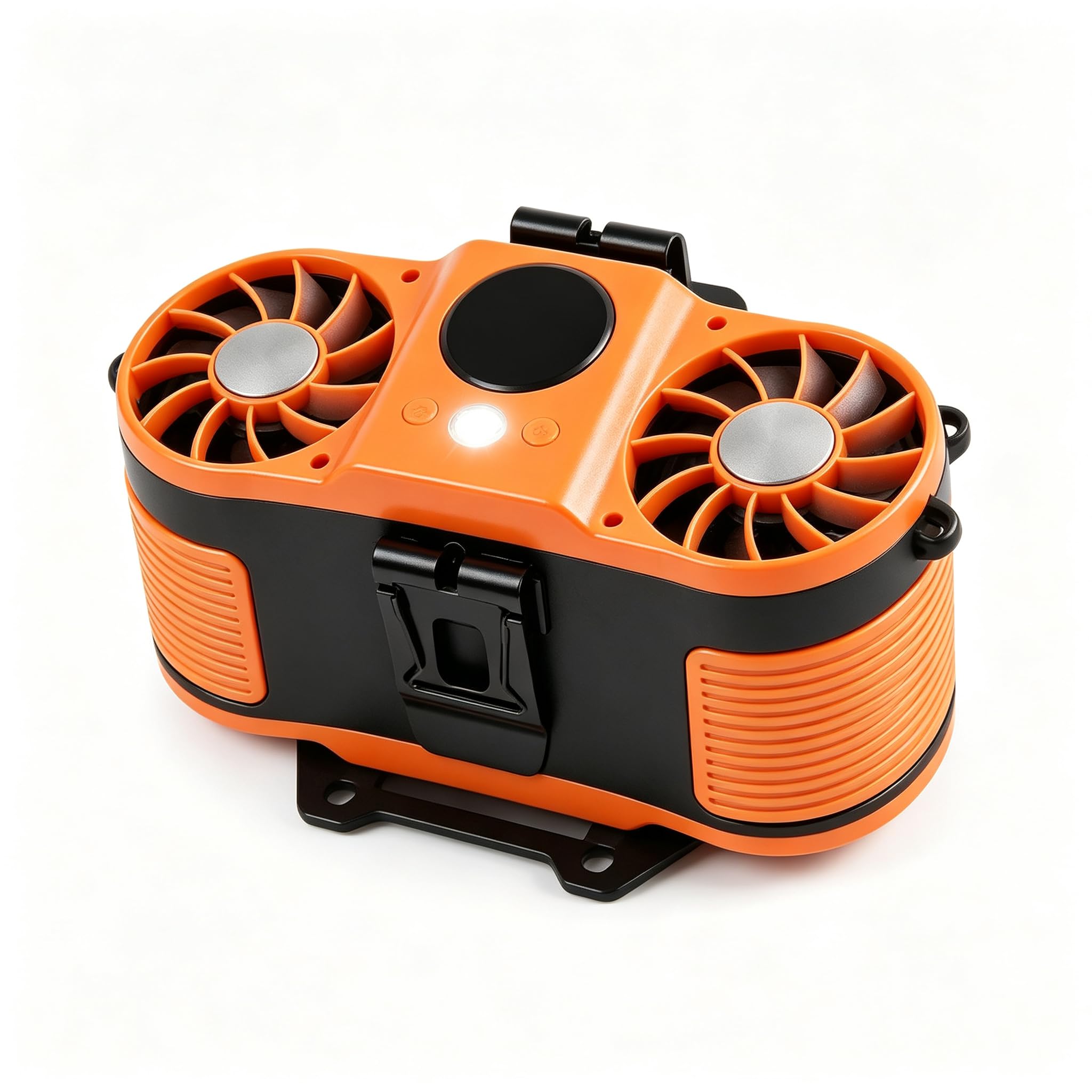 Ventilador de cintura Peltier 16°C con batería 30000mAh y linterna LED naranja de 6 velocidades