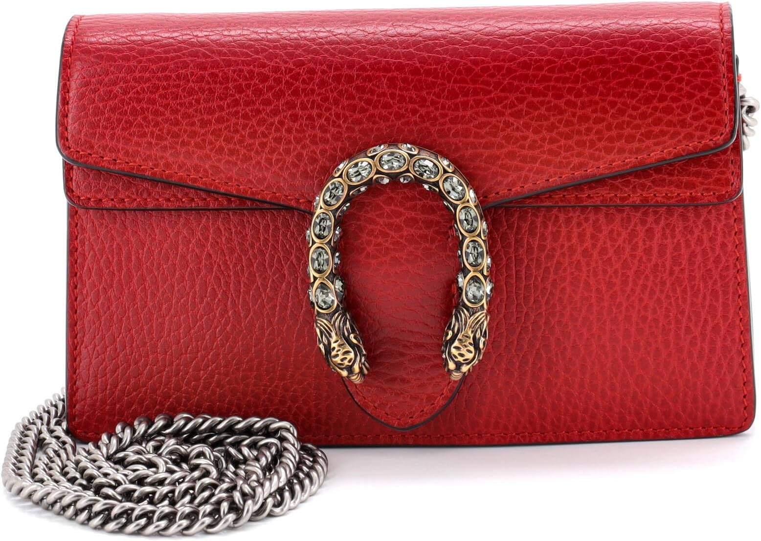 Pre-Loved Dionysus Bag Leather Super Mini, Red
