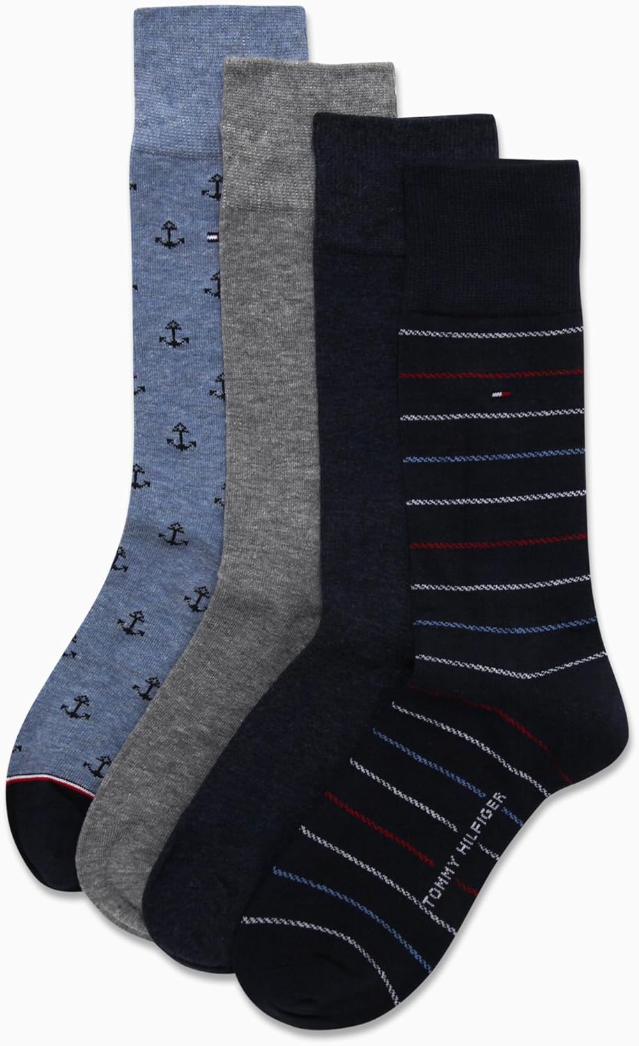 Tommy Hilfiger Mens Dress Socks - 4 Pack Lightweight Everyday Crew Work Socks for Men for Casual & Formal Wear - Image 4