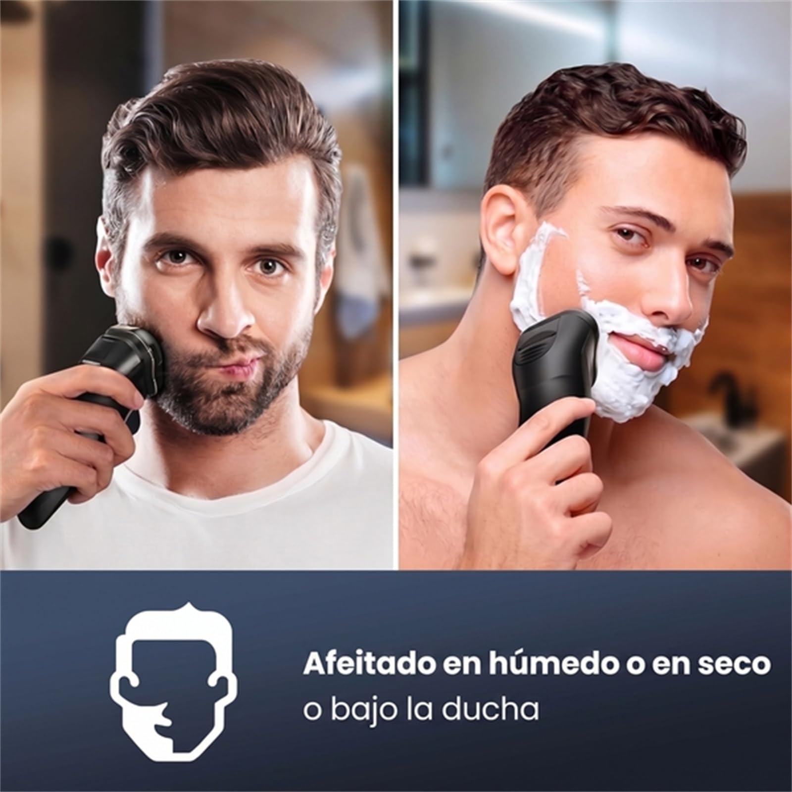 Kerasens Afeitadora Eléctrica, Afeitadora Portátil e Inalámbrica para Hombres, Diseño Impermeable Recargable para Viajes
