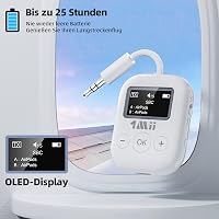 1Mii SafeFly Min Bluetooth 5.3 Adó Fejhallgatókhoz - Kettős Csatlakozás, OLED Kijelző, 25 Órás Üzemidő, AptX Alacsony Késleltetés, Repülőgép 6