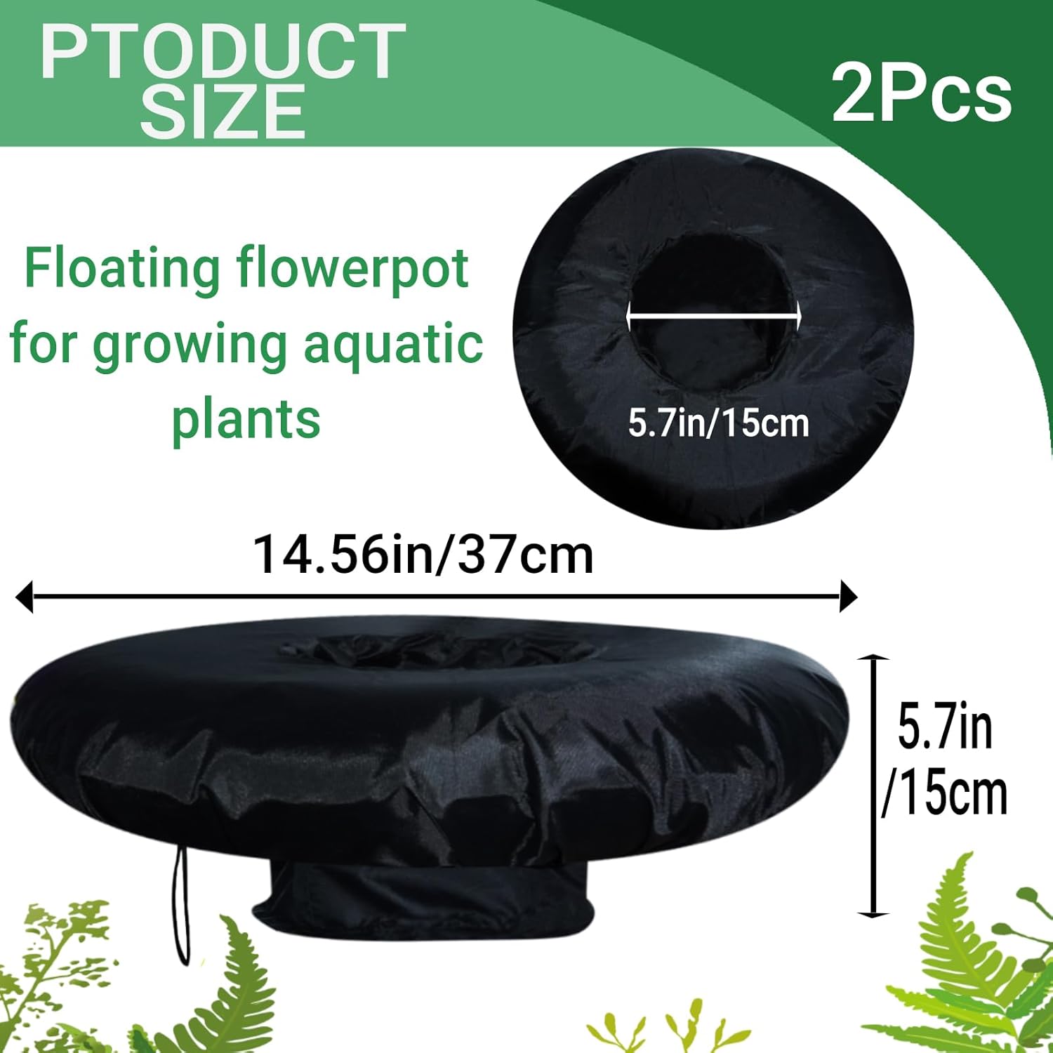 2 Pack Fabric Floating Plant Pot Floating Planters Baskets for Ponds Floating Island Pond planters Aquatic Plant Baskets Pond for Waterproof Aquatic Plant Flower Islands and Aquascape Decoration