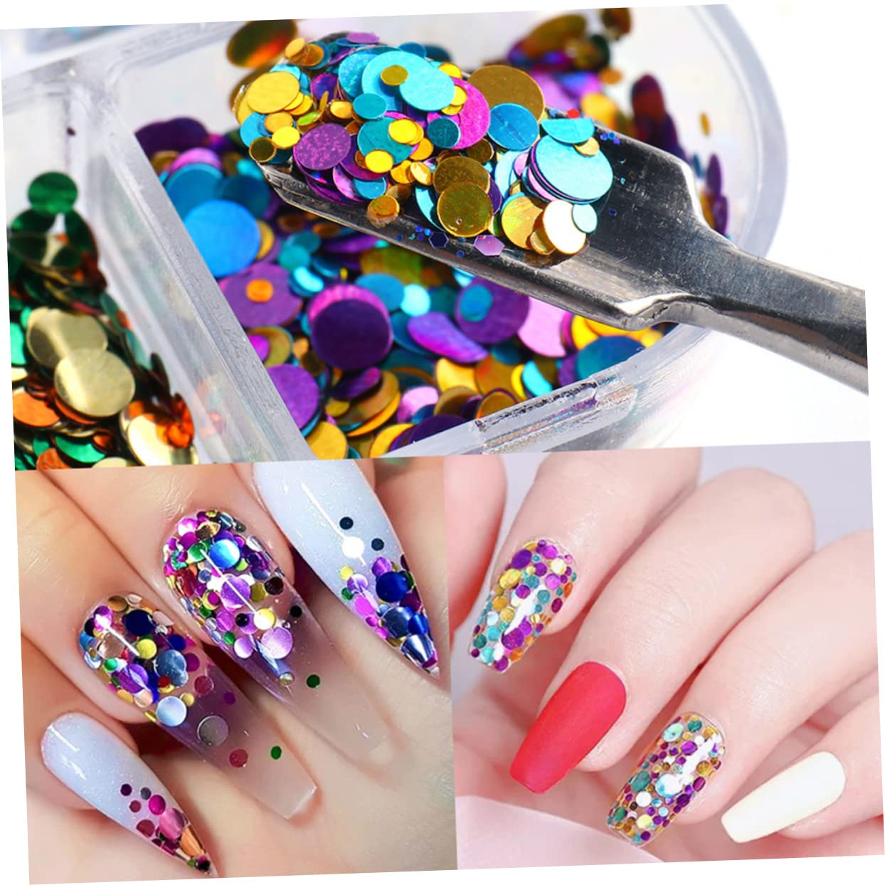 Healeved 3 Set Di Decorazioni Pratiche Per Unghie Unghie Finte Nail Art Manicure Facili Da Applicare 2 Scatole * 3