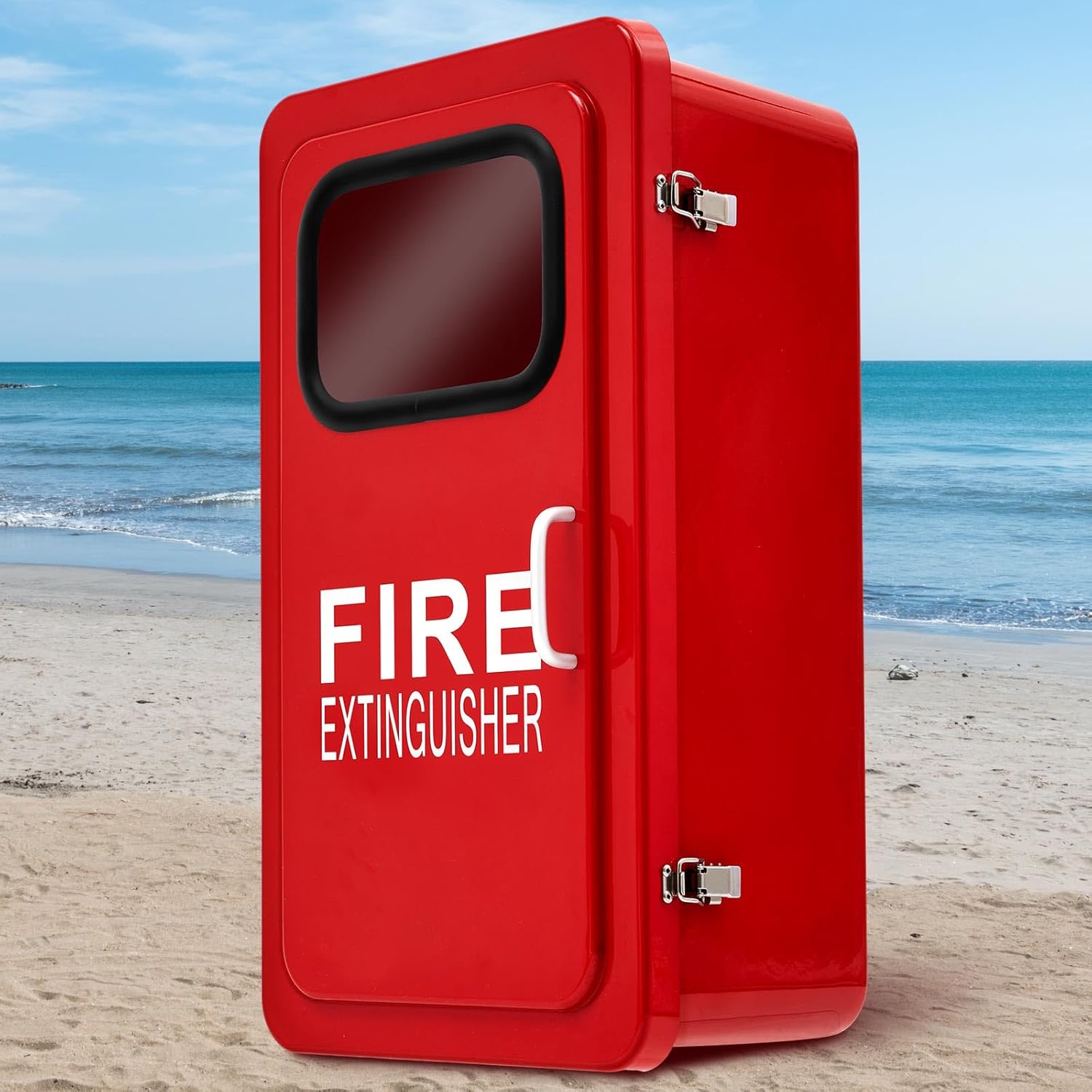 Zonon 20 lb Fiberglass Fire Extinguisher Cabinet for Marine Salt-Spray Environment Outdoor Industrial Corrosion-Resistant Case for Warehouses, Factories, Gas Stations and Coastal Atmospheres
