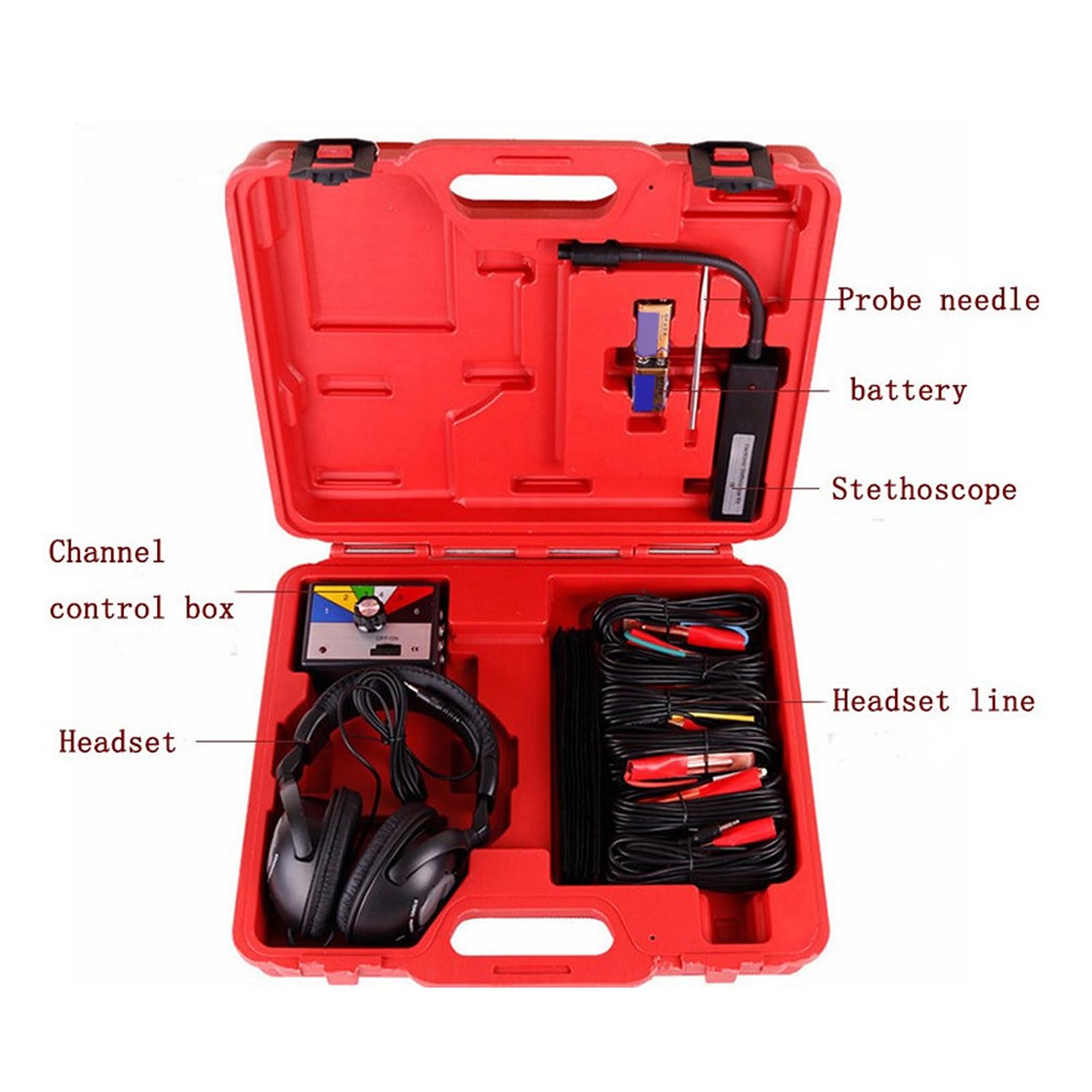 Kit de estetoscopio electrónico de alta precisión, ideal para la detección de fallas del motor, herramienta de diagnóstico para el servicio de diagnóstico de automóviles, adecuado para