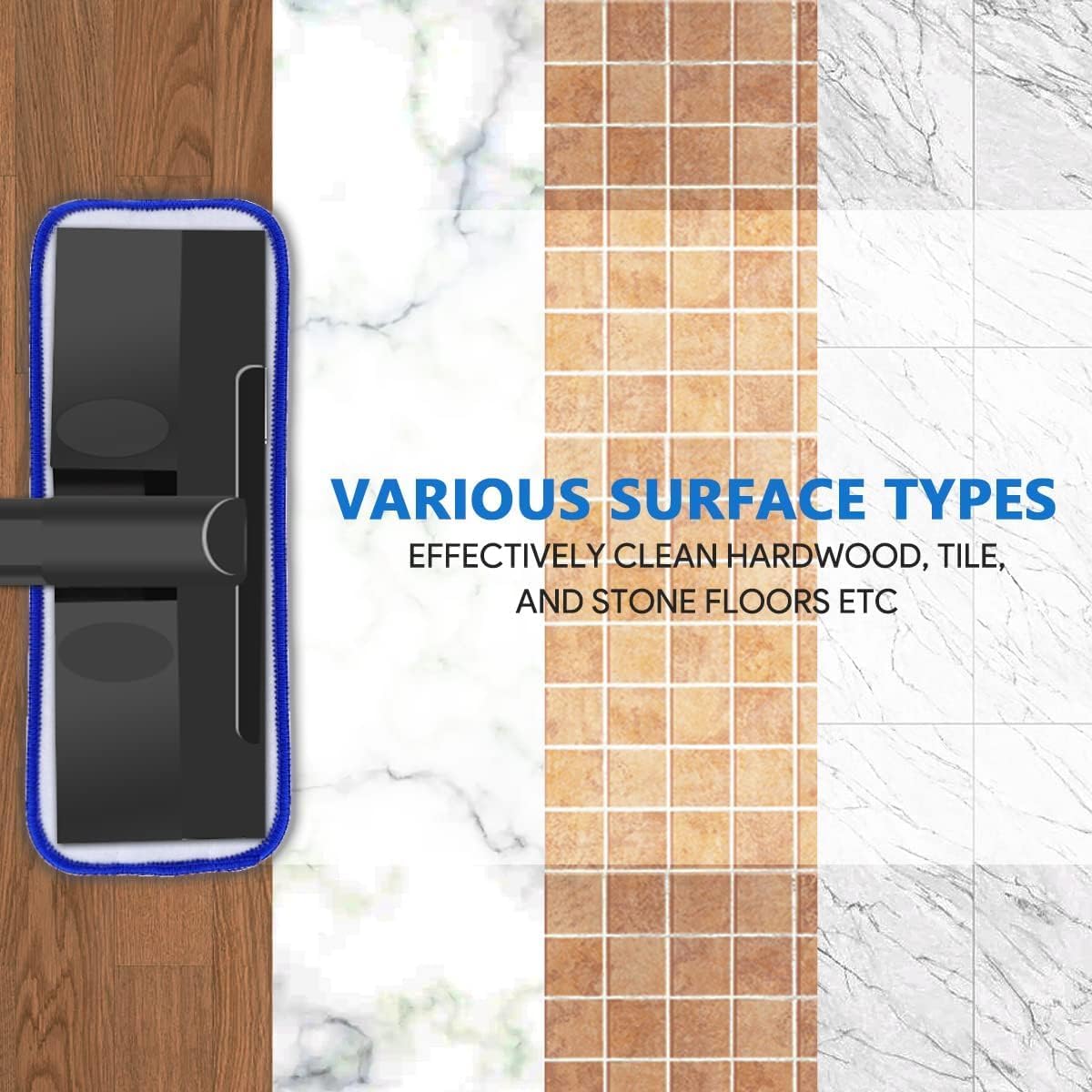 KEEPOW 10 Pack Microfiber Mop Pads Compatible with Dupray Neat Steam Cleaner McCulloch MC1275 and Steamfast SF-275/SF-370