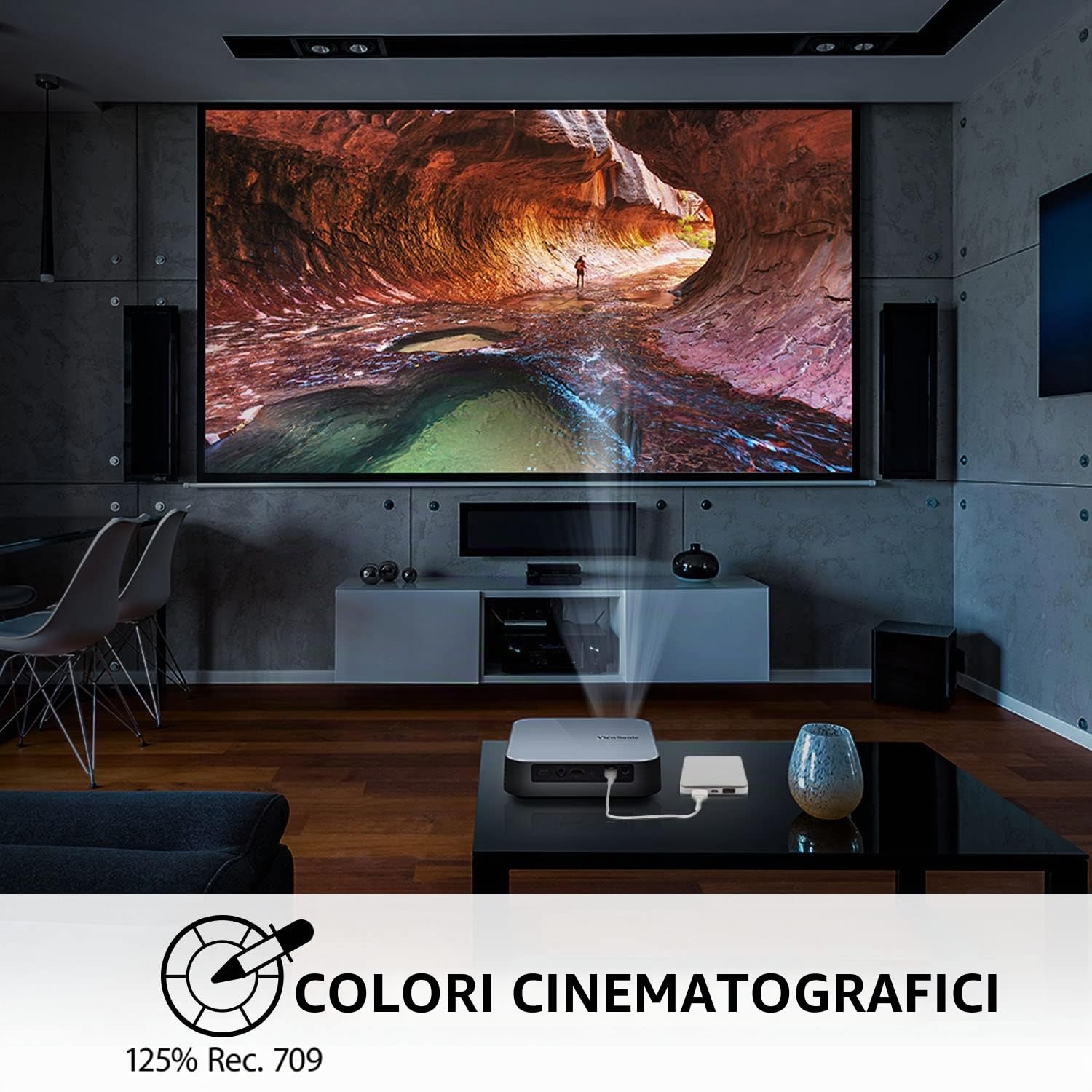 ViewSonic M2e Proiettore LED portatile Full HD 1080p (1920X1080) con speakers Harman Kardon®