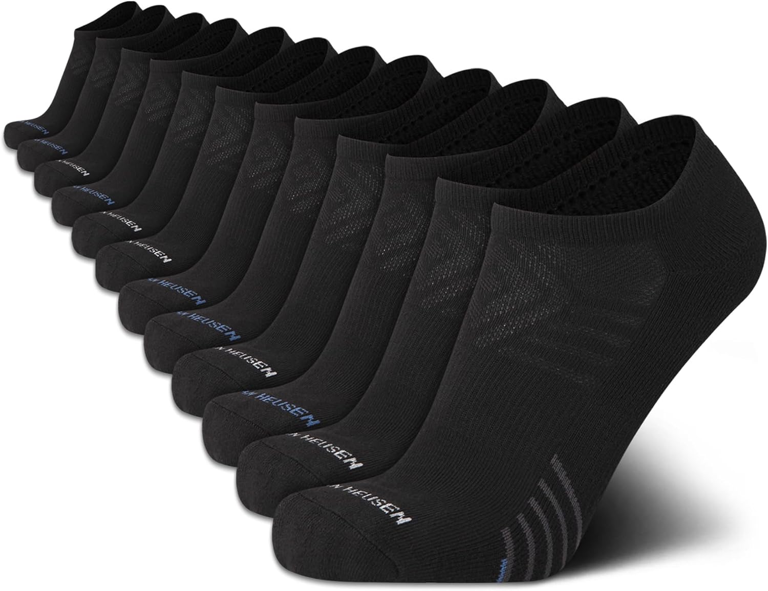 Van Heusen Mens Low Cut Socks - 12 Pack Moisture Wicking Cushioned Athletic No Show Socks for Men
