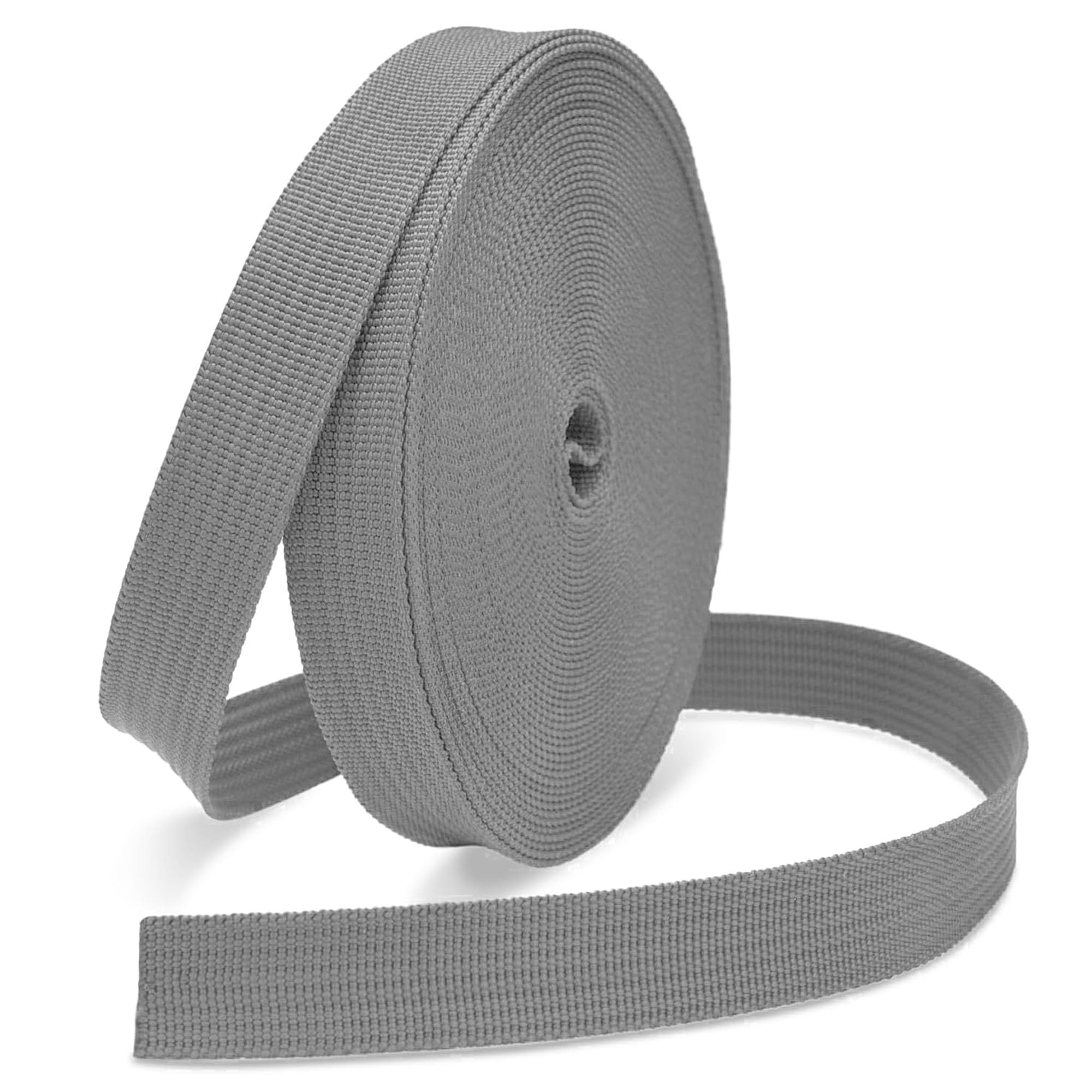 JMZLLRX 1 Inch Polypropylene Webbing Strap, 11m Woven Webbing Straps for Backbag, DIY Crafting, Pet Collar, Outdoor Gear, Grey