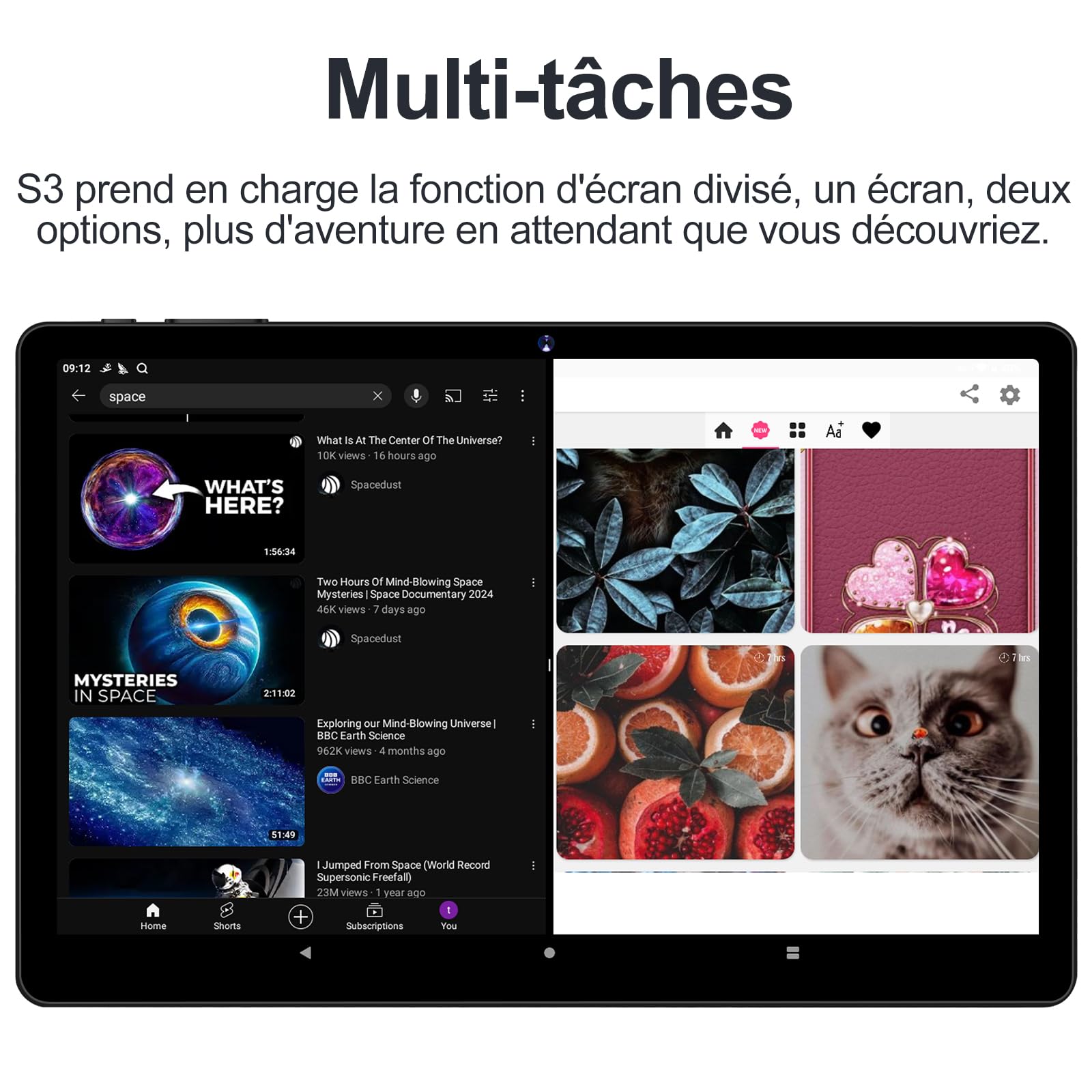 SUAAT Newest 2025 Tablet Android 14 10 Pollici 20GB RAM 128GB ROM WiFi 6, 5G+2.4G WiFi, Octa-Core, GMS Certified, Widevine L1, Bluetooth 5.0, Tablet Touch con Tastiera| Mouse| Custodia -Nero