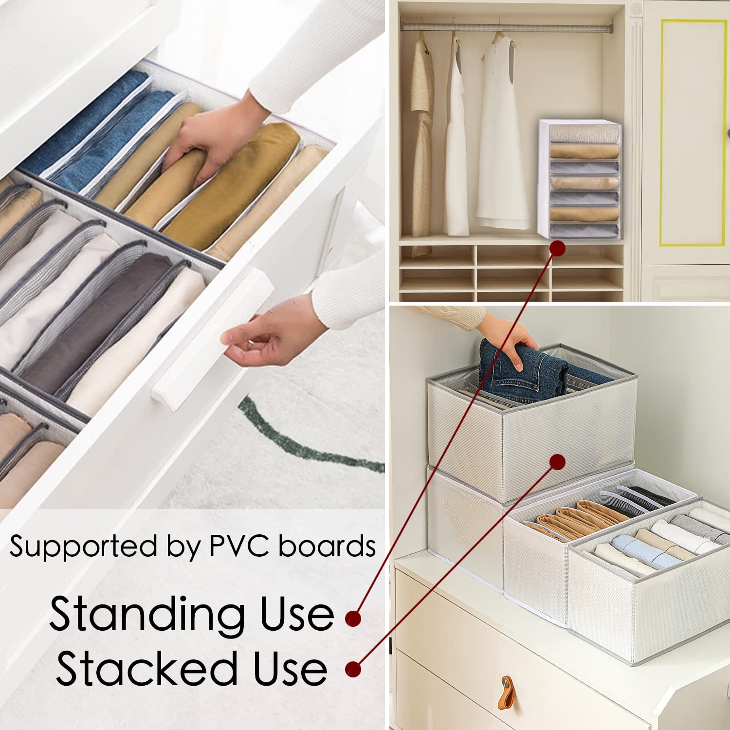 2-teiliges Kleiderorganiser-Set – Faltbare, Unterteilbare Aufbewahrungsboxen Für Kleiderschrank