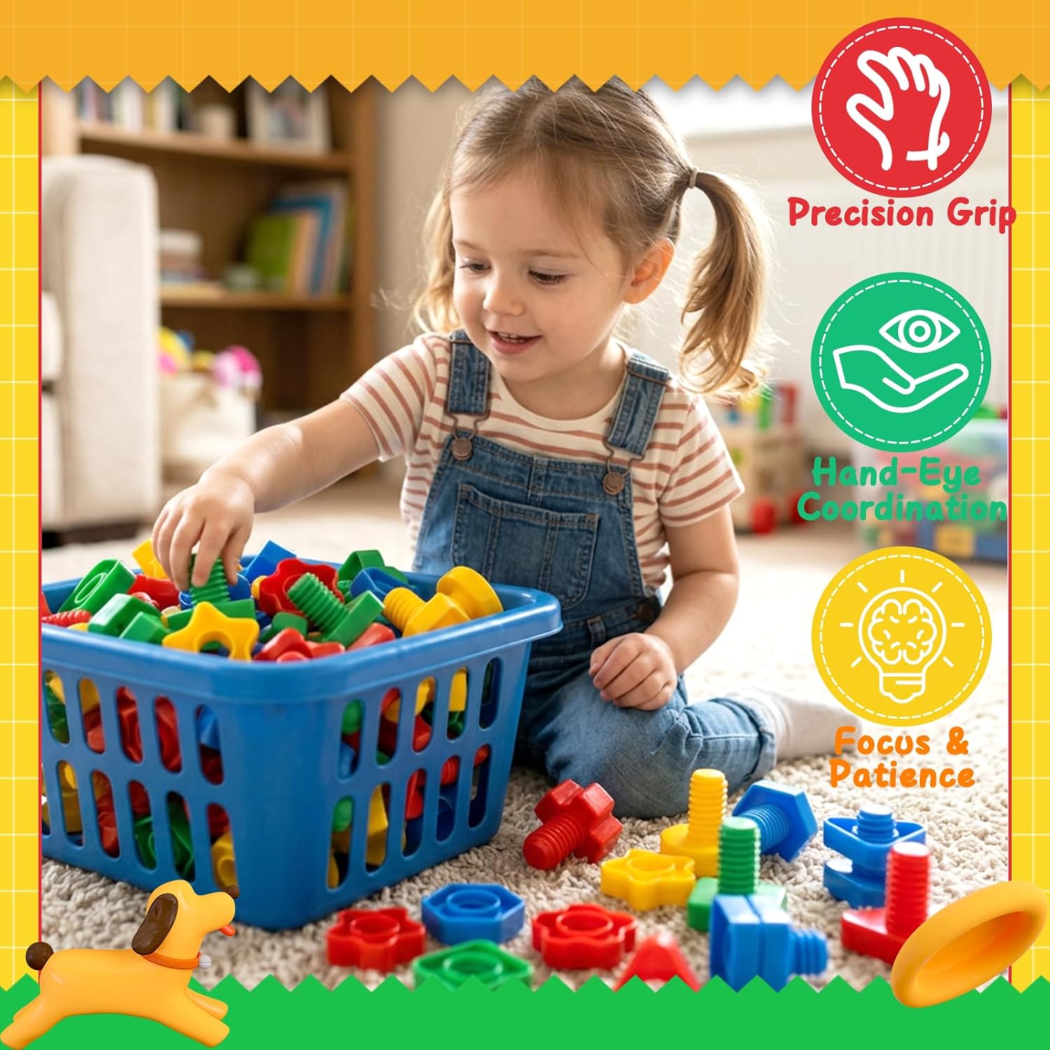 Bbiamsleep 40 Pcs Plastic Nuts and Bolts for Kids Fine Motor Skills(Random) image 4