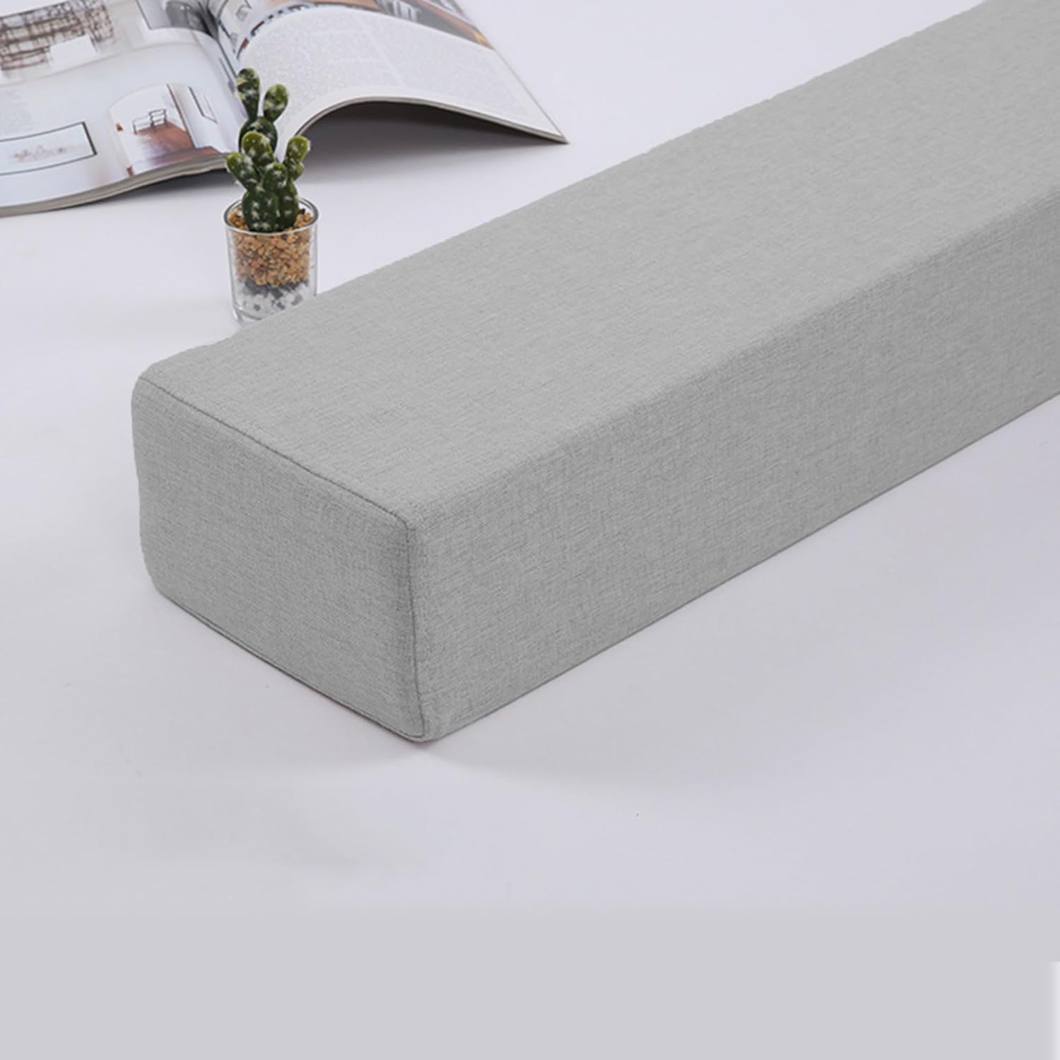 Custom Size Bed Gap Filler, Close The Gap Between Headboard Wall or Foot Board for Sofa, Mattress Support Bolster Armrest Pillow Cushions, Detachable,47 * 4 * 6inch,Grey