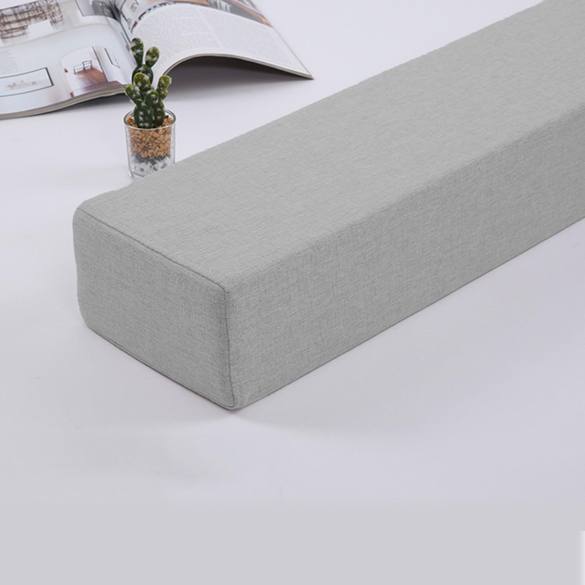 Custom Size Bed Gap Filler, Close the Gap Between Headboard Wall or Foot Board for Sofa, Mattress Support Bolster Armrest Pillow Cushions, Detachable,120 * 10 * 15cm,Grey