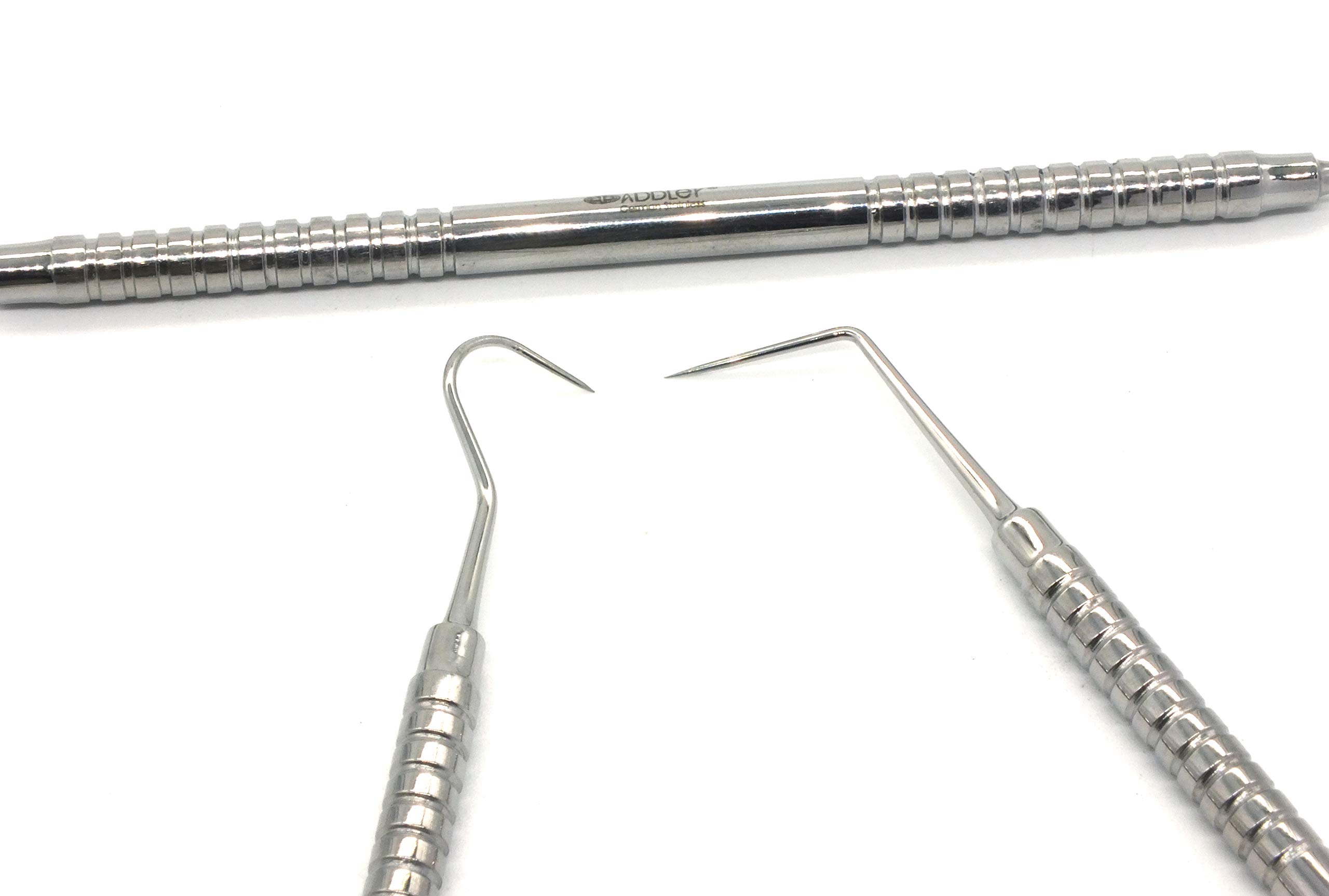 ADDLER Dental Explorer With Probe Double Ended. Premium Solid 6 MM. Handle. Life Time Anti Rusting Warranty.-picture-28