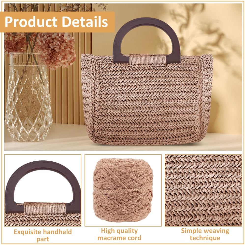 BEUNITONE Crochet Bag Kit for Beginners DIY Crochet Bag Starter Kit with Step-by-Step Vedio Tutorials and DIY Knitting Set, Crocheting Bags Handcraft, Craft Project for Enthusiasts Gift for Friends