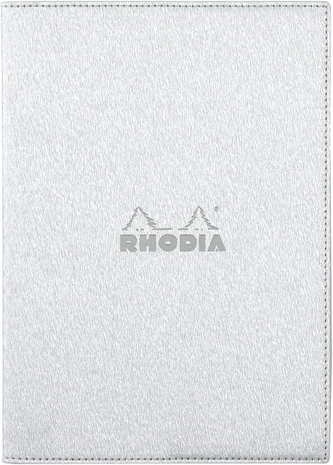 Rhodia Metallic PU Leather Cover Silver (Staple-bound Notebook A5 5mm Grid White) RHODIA cfmtpuA5sv