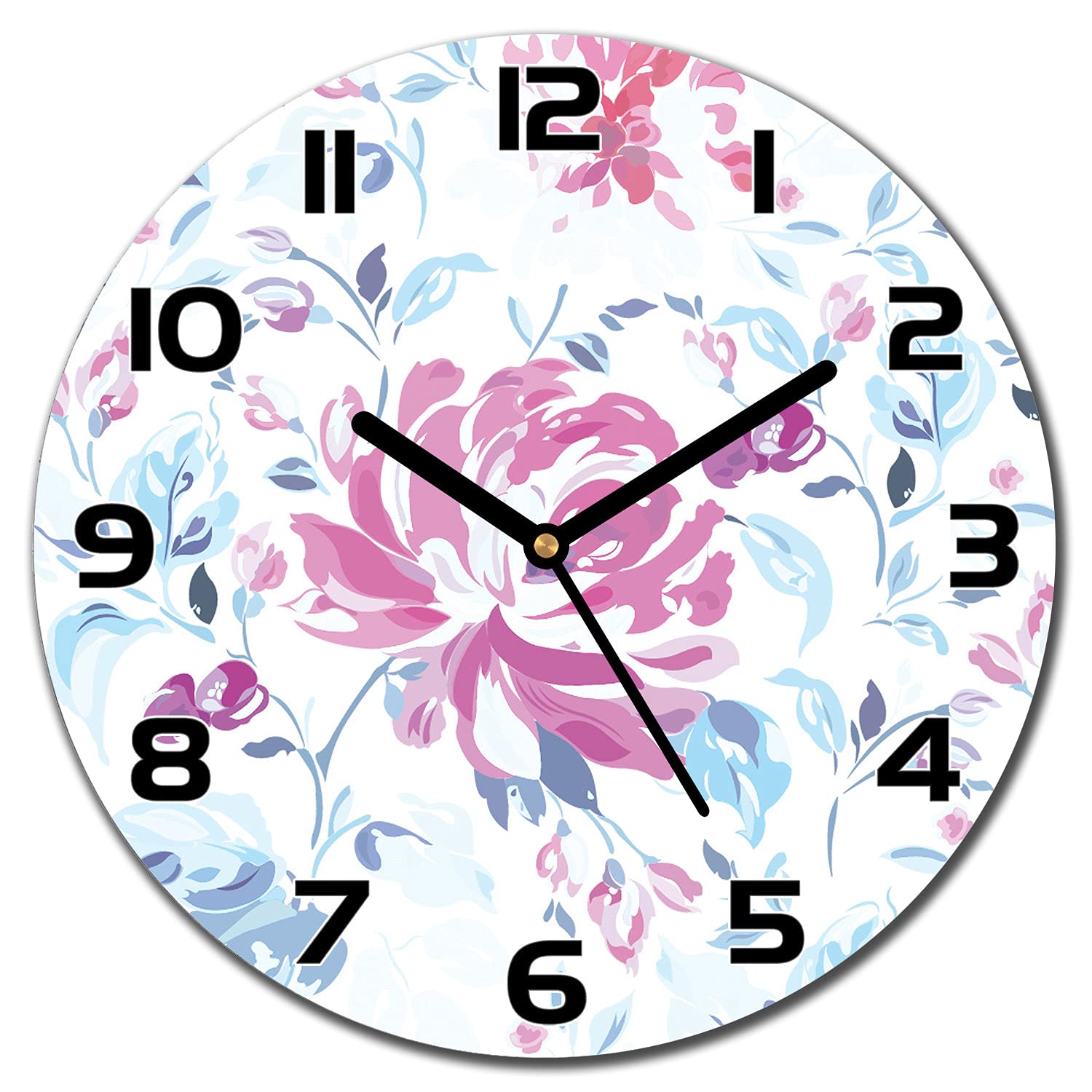 Horloge en verre floral pour sublimer l'ambiance de votre cuisine moderne