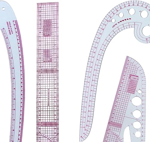 Miniatura 6 de YIJU Juego de reglas de costura, accesorios de costura, costura, principiantes, dibujo, portátil, duradero, profesional, herramientas de diseño, 6