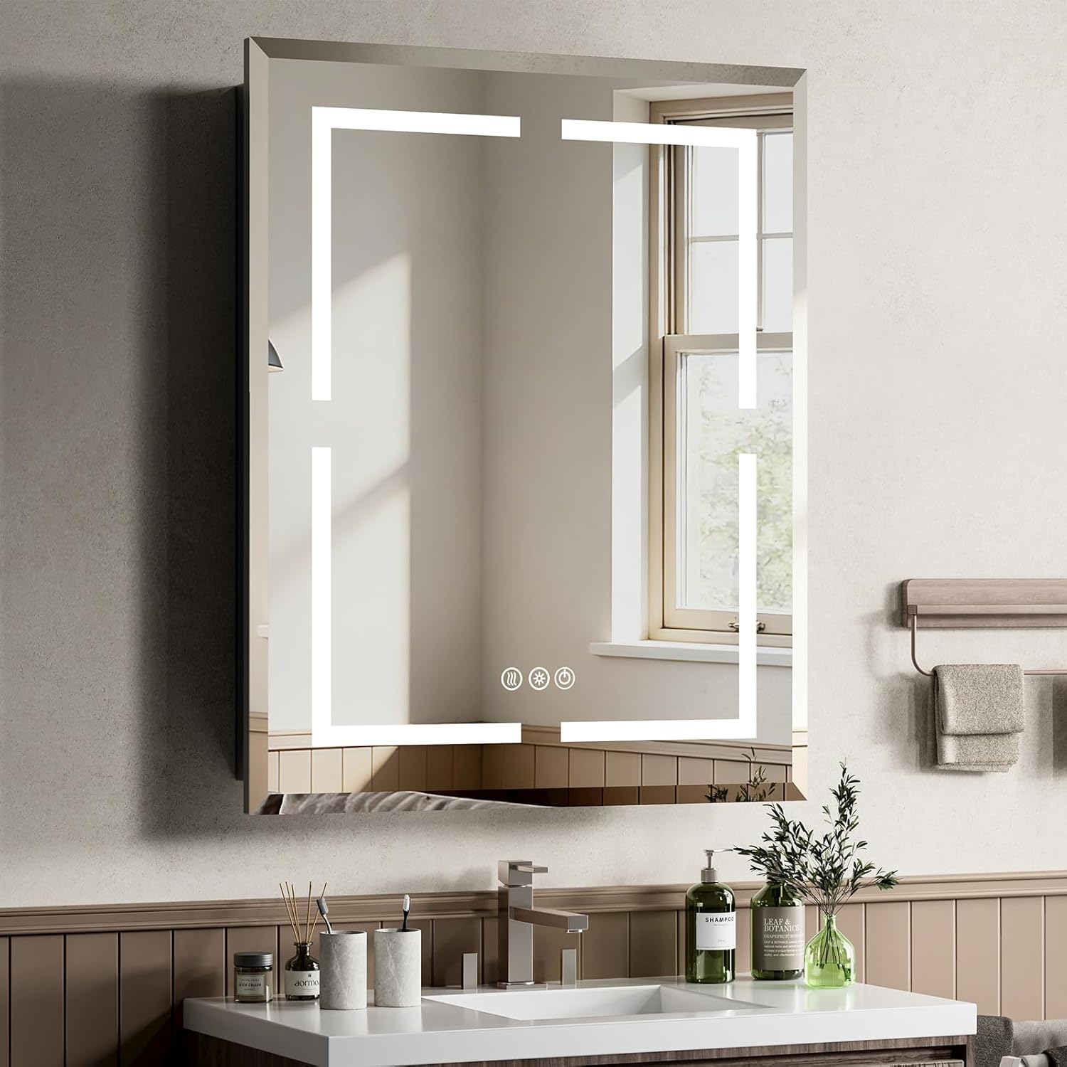 24X30 Inch Lighted Medicine Cabinet, Recessed Medicine Cabinet with Adjustable 3-Color, Brightness Dimming, Defogger, Wall Mounted