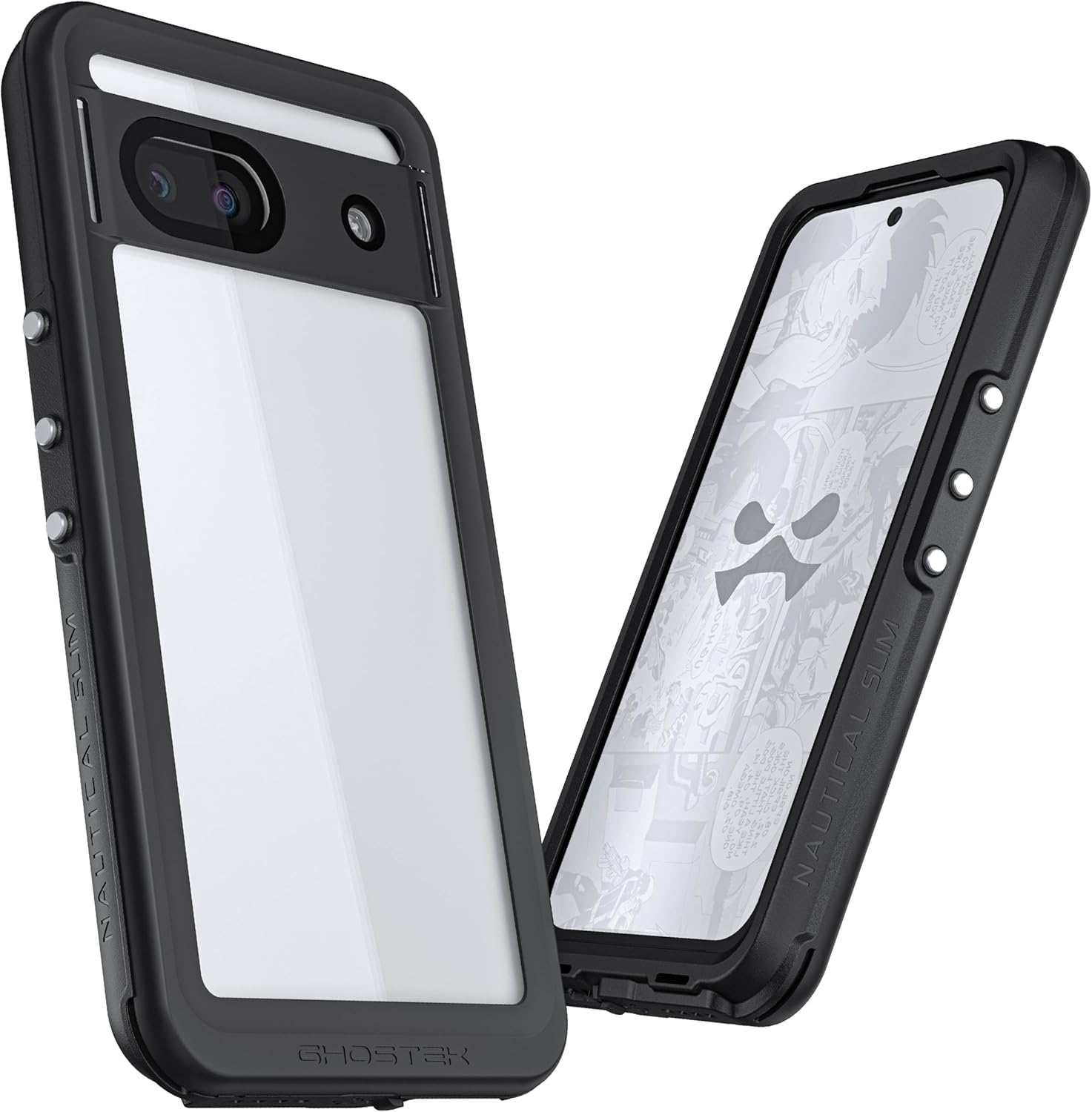 Ghostek Nautical Slim Pixel 8a Waterproof Case with Built-in Screen and Camera Protector Full Body Heavy Duty Protection Phone Cover Designed for 2024 Google Pixel 8a (6.1") (Clear)
