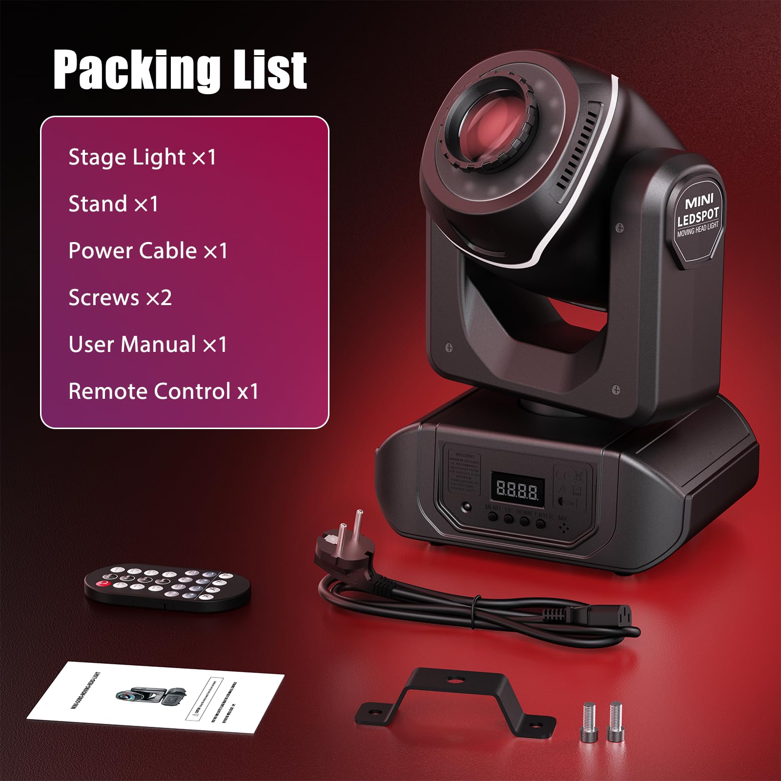 50W Teste Mobile LED Luci da Palco, RGBW Luci Discoteca con Telecomando DMX512 10/12CH Luci da Palcoscenico per Spettacoli Discoteche Bar Feste