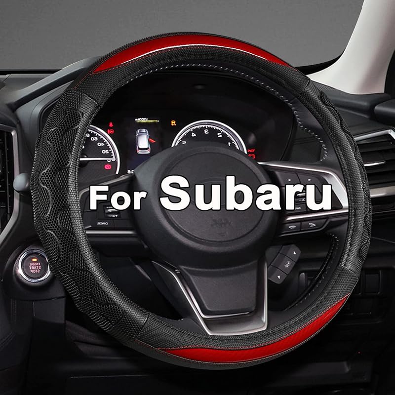 Capa para Volante GIANT PANDA para Subaru Forester, Outback e Crosstrek, vermelha e redonda