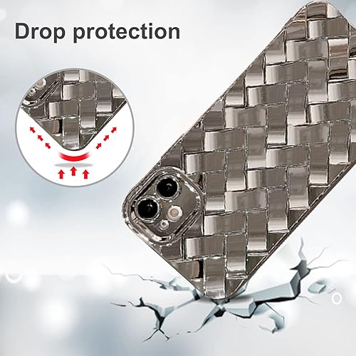 Miniatura 9 de MGQILING Funda compatible con iPhone 12 Pro de 6.1 pulgadas, funda de teléfono con patrón de moda tejida en 3D, funda estampada a cuadros para