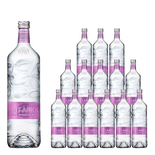 Sant Aniol Sparkling Carbonated Natural Mineral Water | 750ml Glass bottle | Alkaline Water | (Pack of 15)