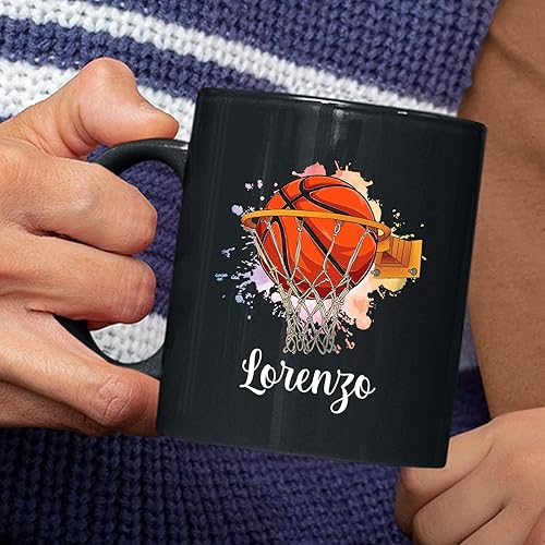 Miniatura 4 de Taza de café personalizada para fanáticos del baloncesto, taza de pelota de baloncesto para jugadores de baloncesto, taza de cerámica para amantes