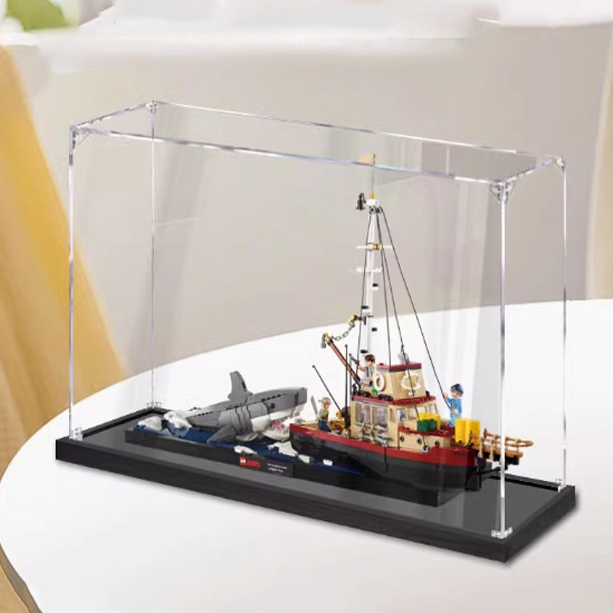 Acrylic Display Case, Compatible with Lego 21350 Jaws Killer Whale Model Set, Dustproof Transparent Display Case, Storage Box (Display Case Only) (3mm)