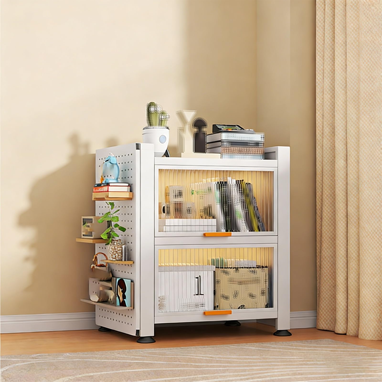 Mobile Cucina Salvaspazio Mobile Dispensa Materiale in Acciaio Laminato a Freddo Pannello Forato Capacità di Carico 40 Kg Per Singolo Strato Adatto a Cucine, Soggiorni e Ingressi(35 * 42 * 80cm)