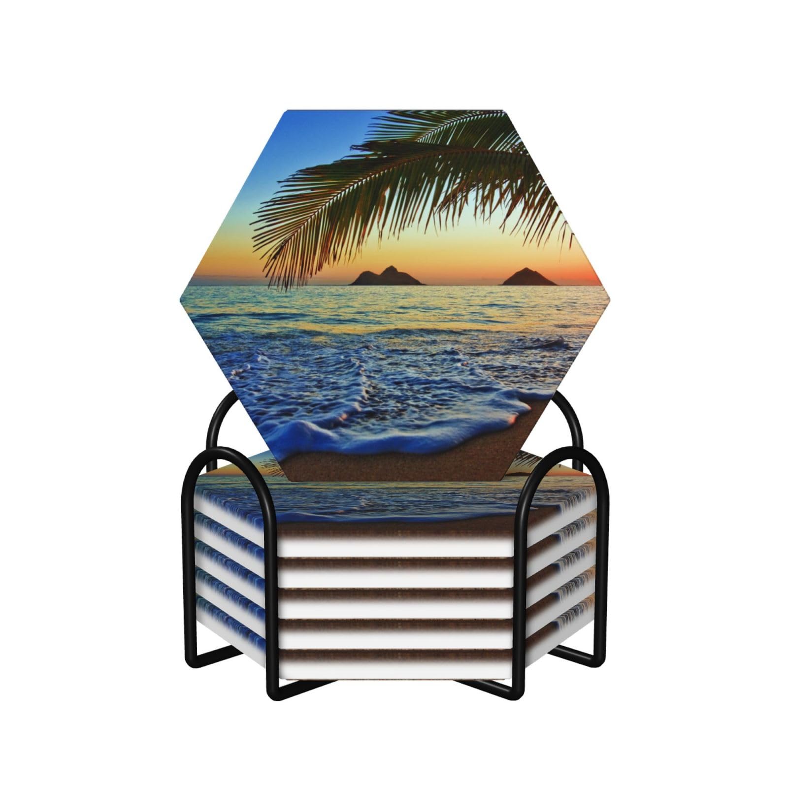 Dessous de verre céramique Hawaï pour moments de détente maison