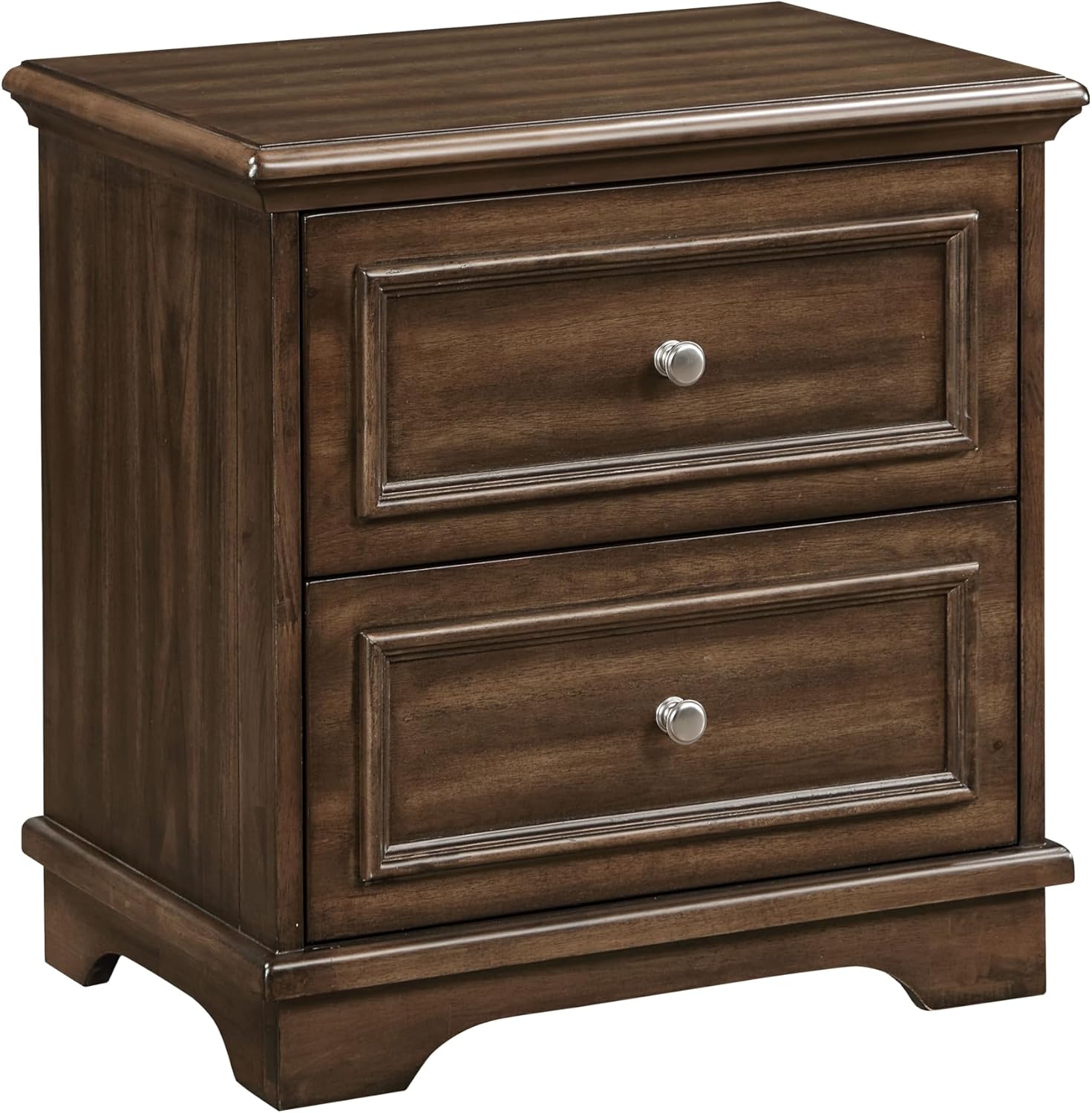 Acme Franklin 4 Pieces Vintage Wood Full Bed Set in Brushed Walnut